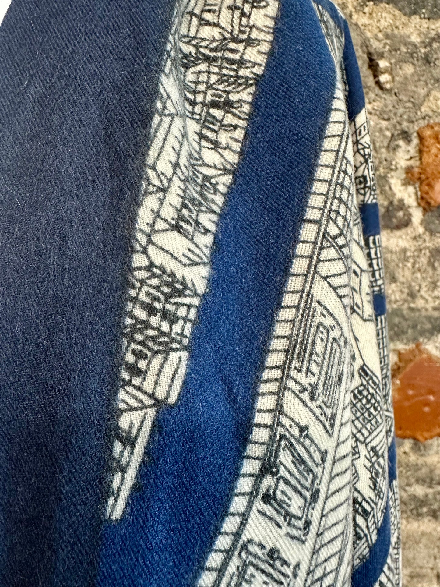 Navy and cream architectural design wrap