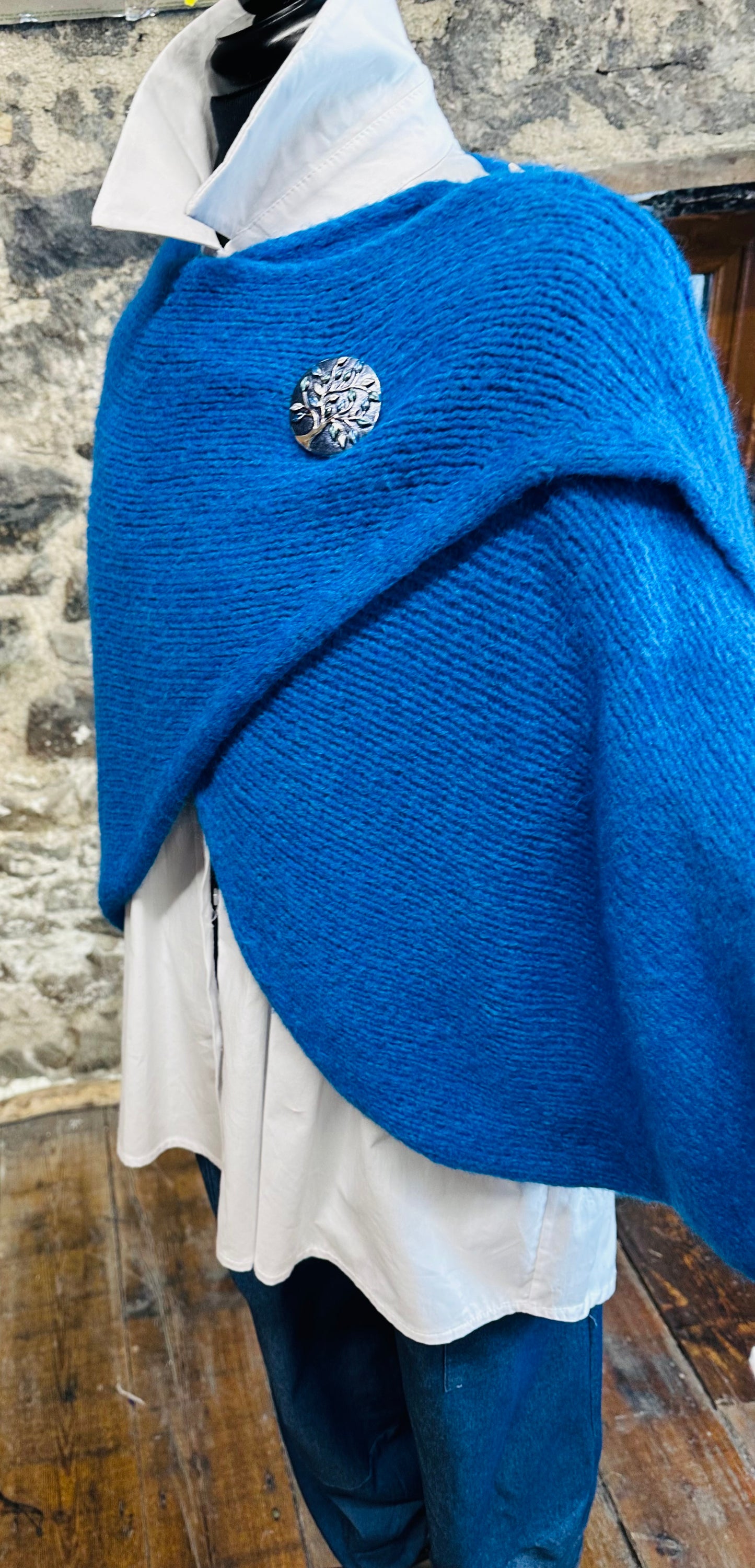 “Izzy “ cobalt blue Italian crossover knit