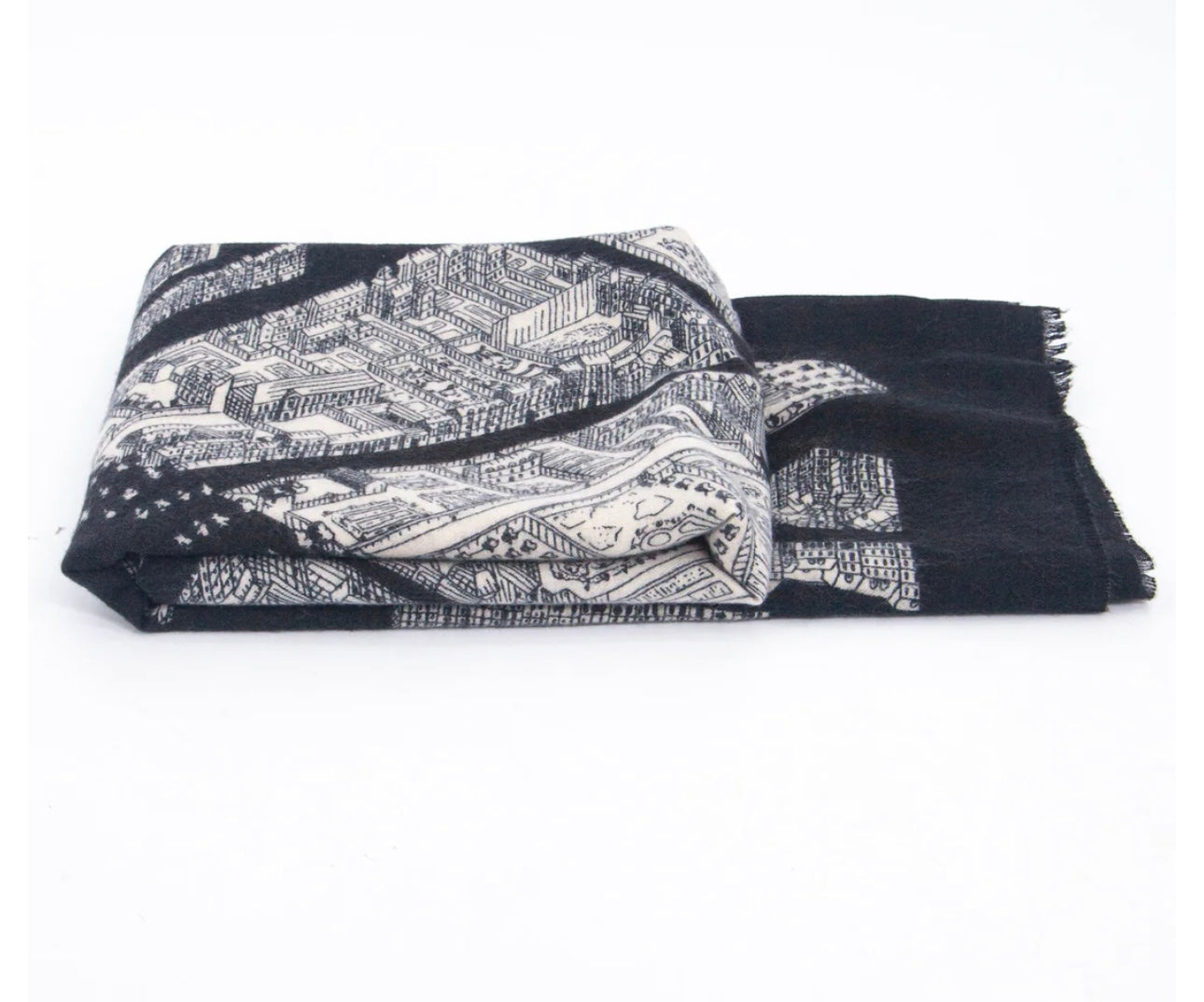 Black and white architectural drawing wrap