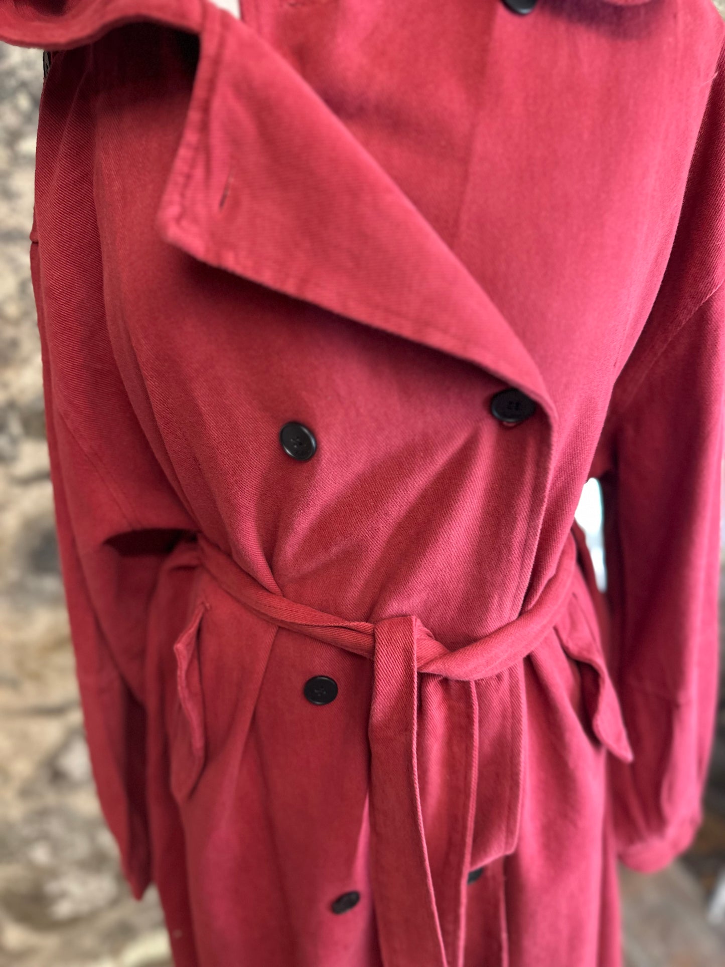 “Felicity “autumn terracotta Italian hooded trench coat