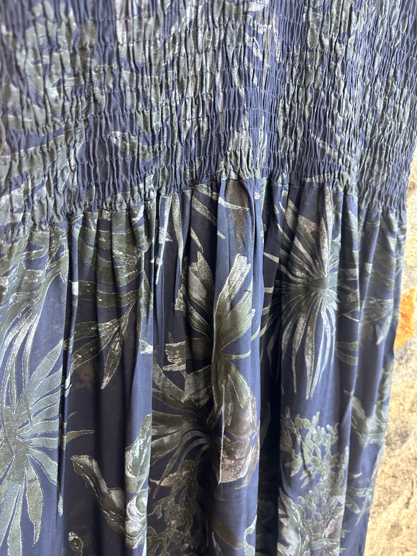 “Camellia “ navy Italian summer dress