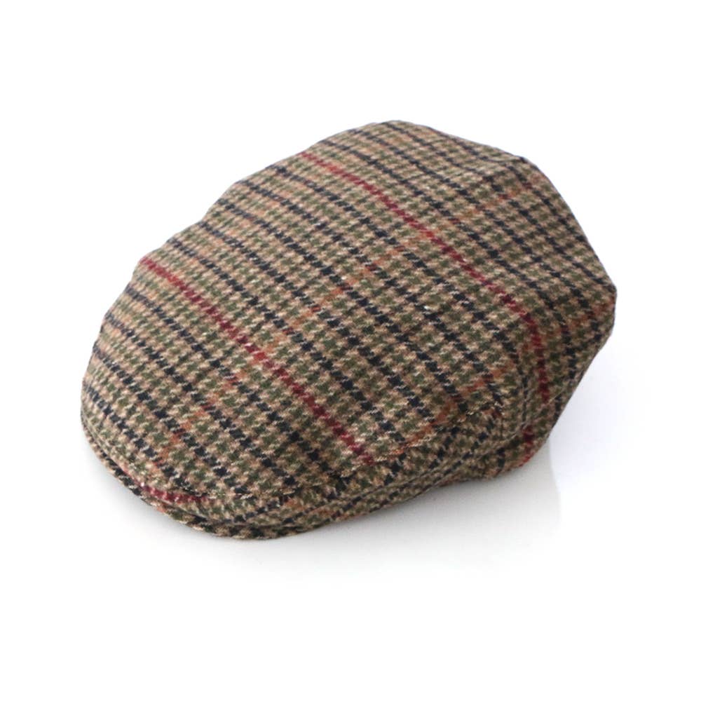 Irish designed houndstooth tweed flat cap