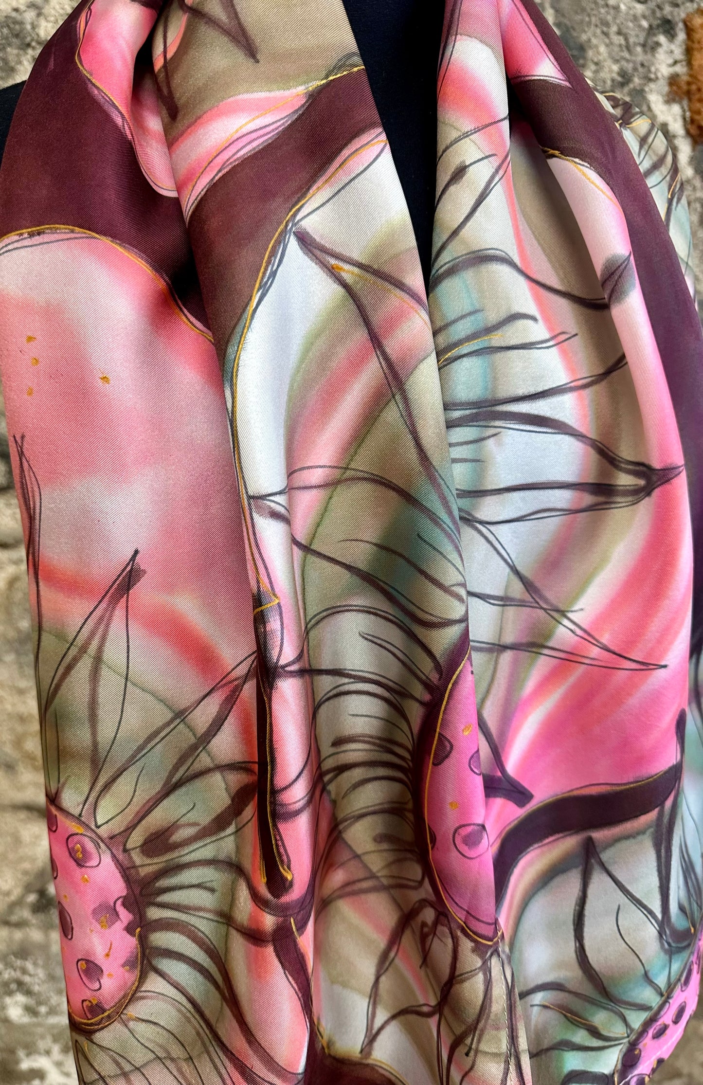 Lorshadesign Handpainted silk scarf collection