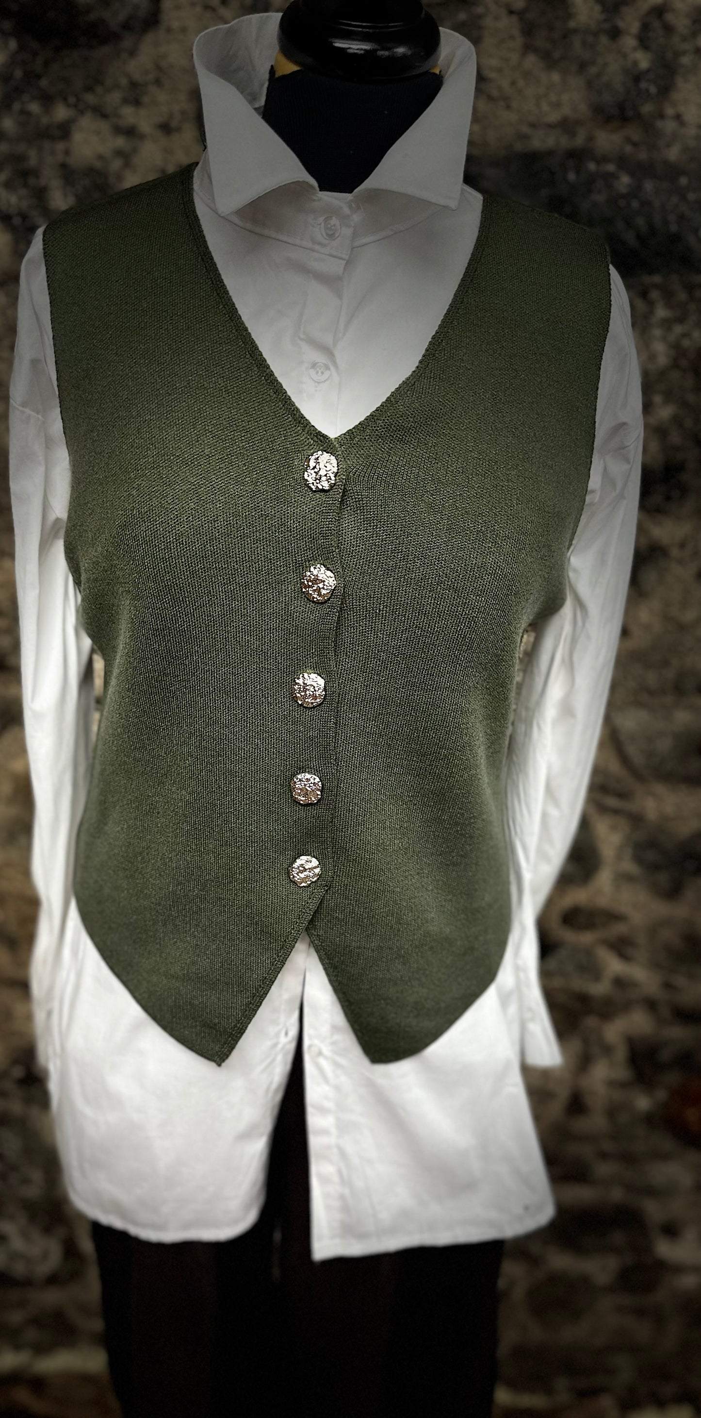 “Veronica “Forest green fine knit small to medium