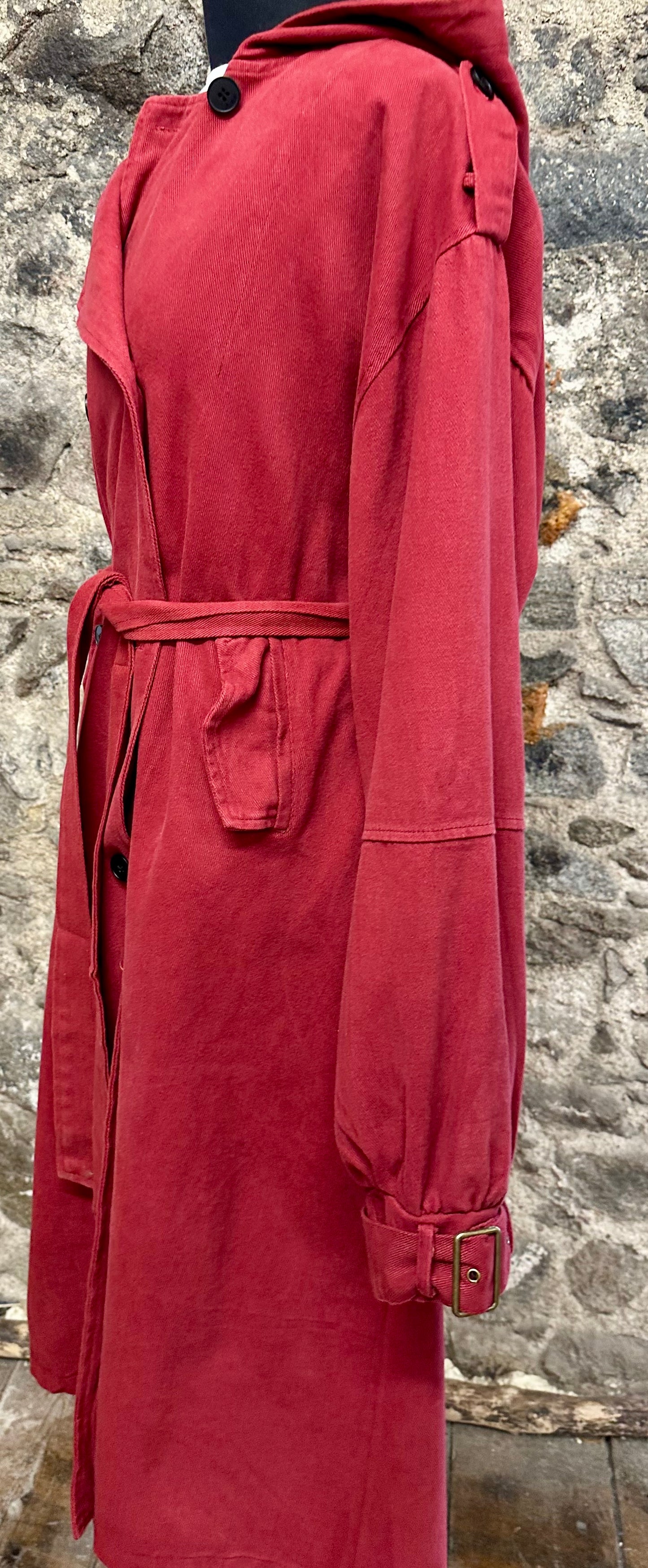 “Felicity “autumn terracotta Italian hooded trench coat
