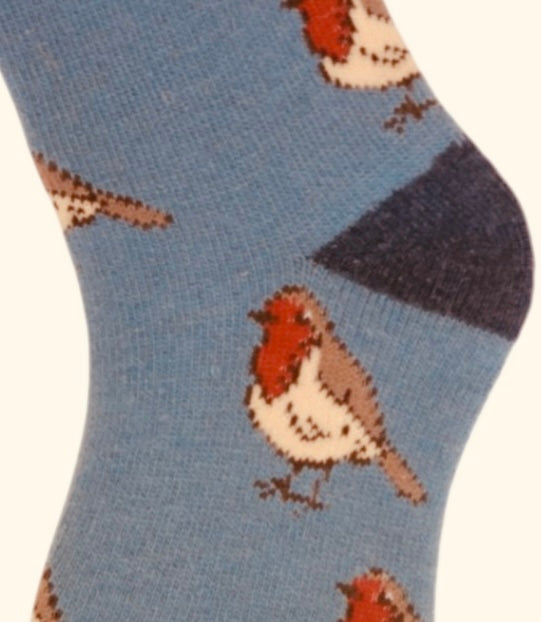 Little robin blue cosey socks