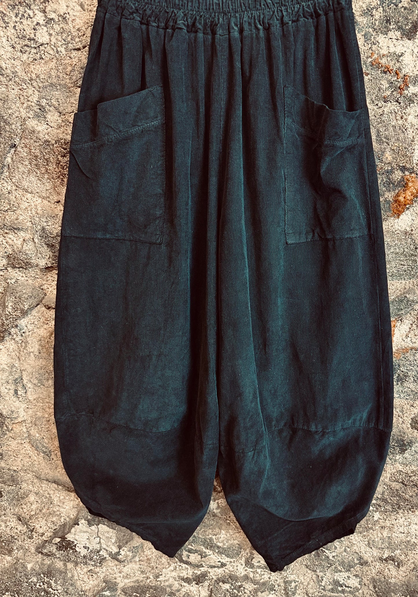 “Toni “ Ebony Black Italian needle corduroy cocoon cullottes