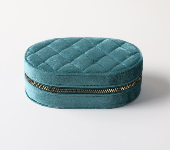 “Isabella “ ocean blue velvet jewellery travel box