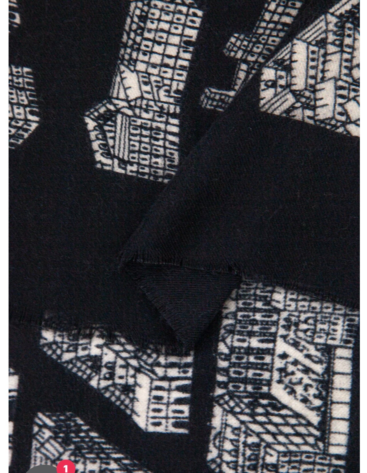 Black and white architectural drawing wrap