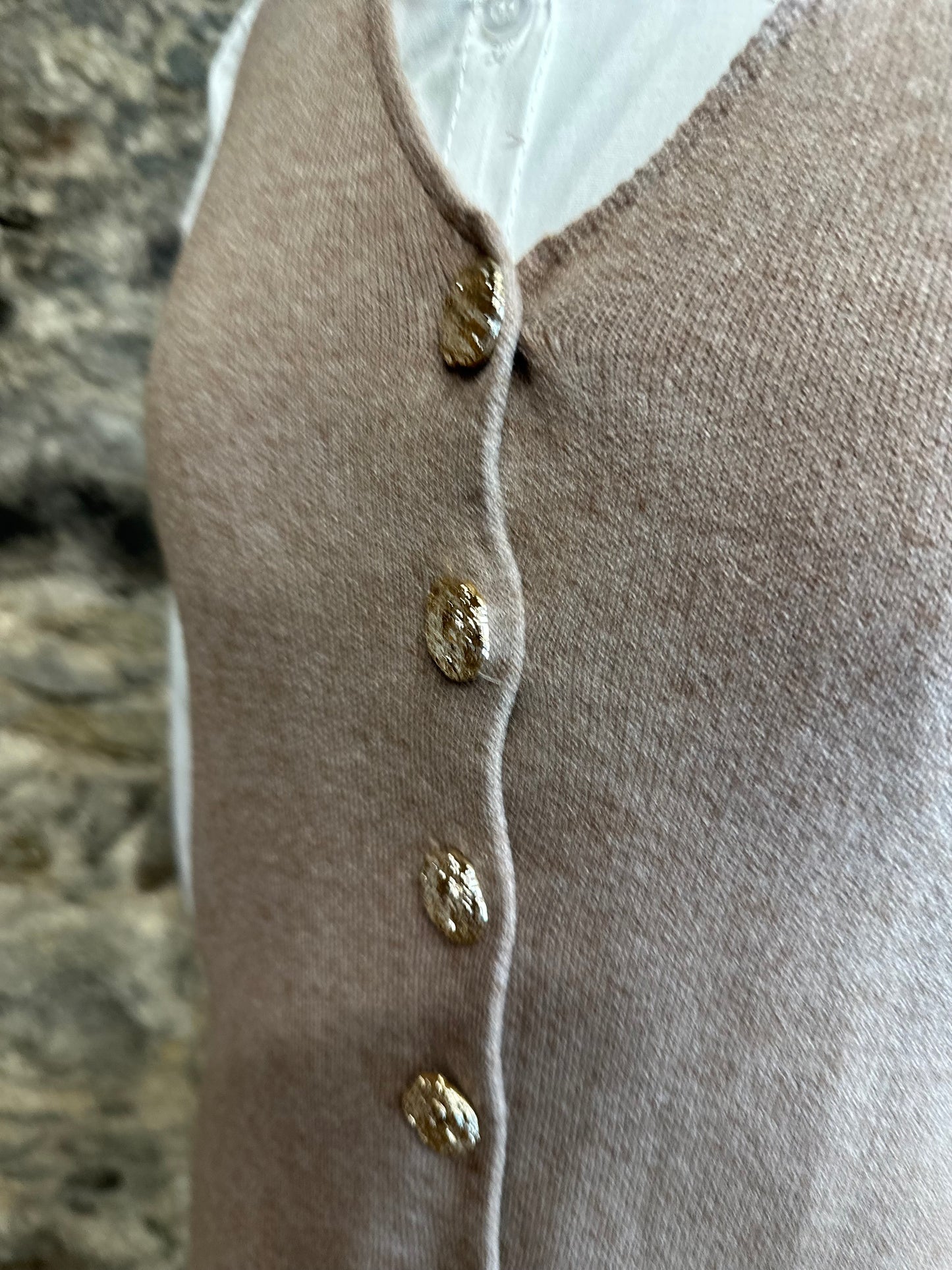 “Veronica “taupe Italian knit waistcoat small to medium