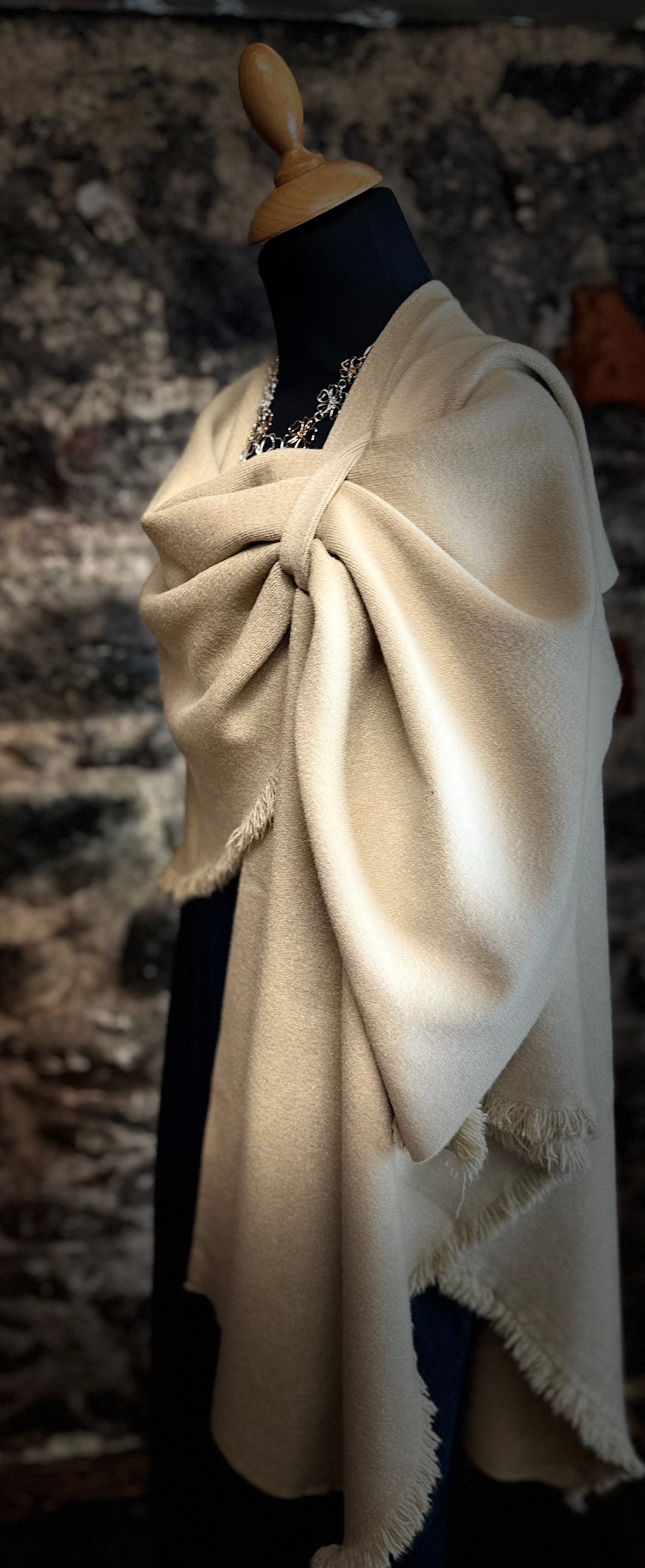“Stella” golden cream Italian super soft wrap cape