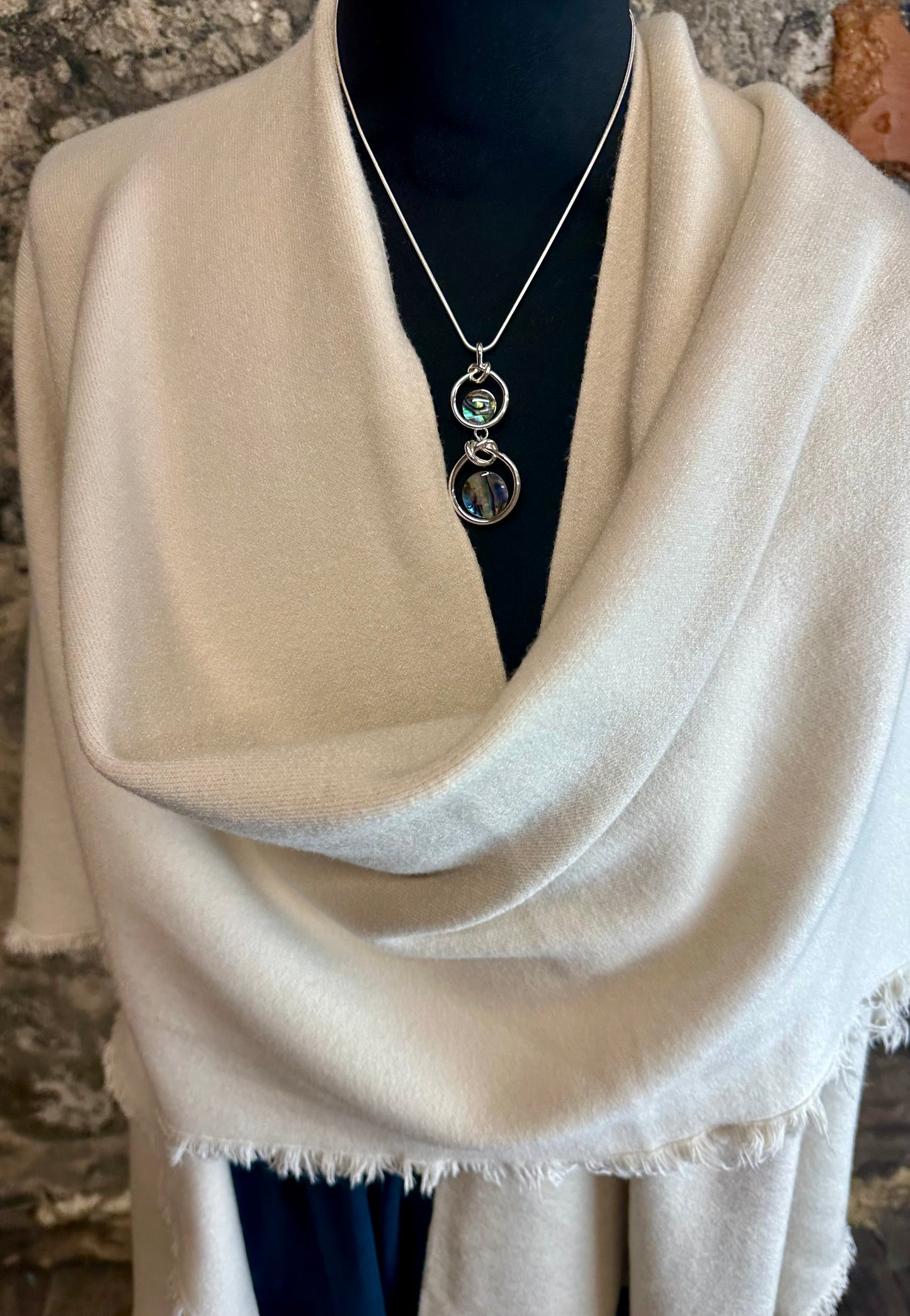 “Stella” winter cream italian super soft wrap cape