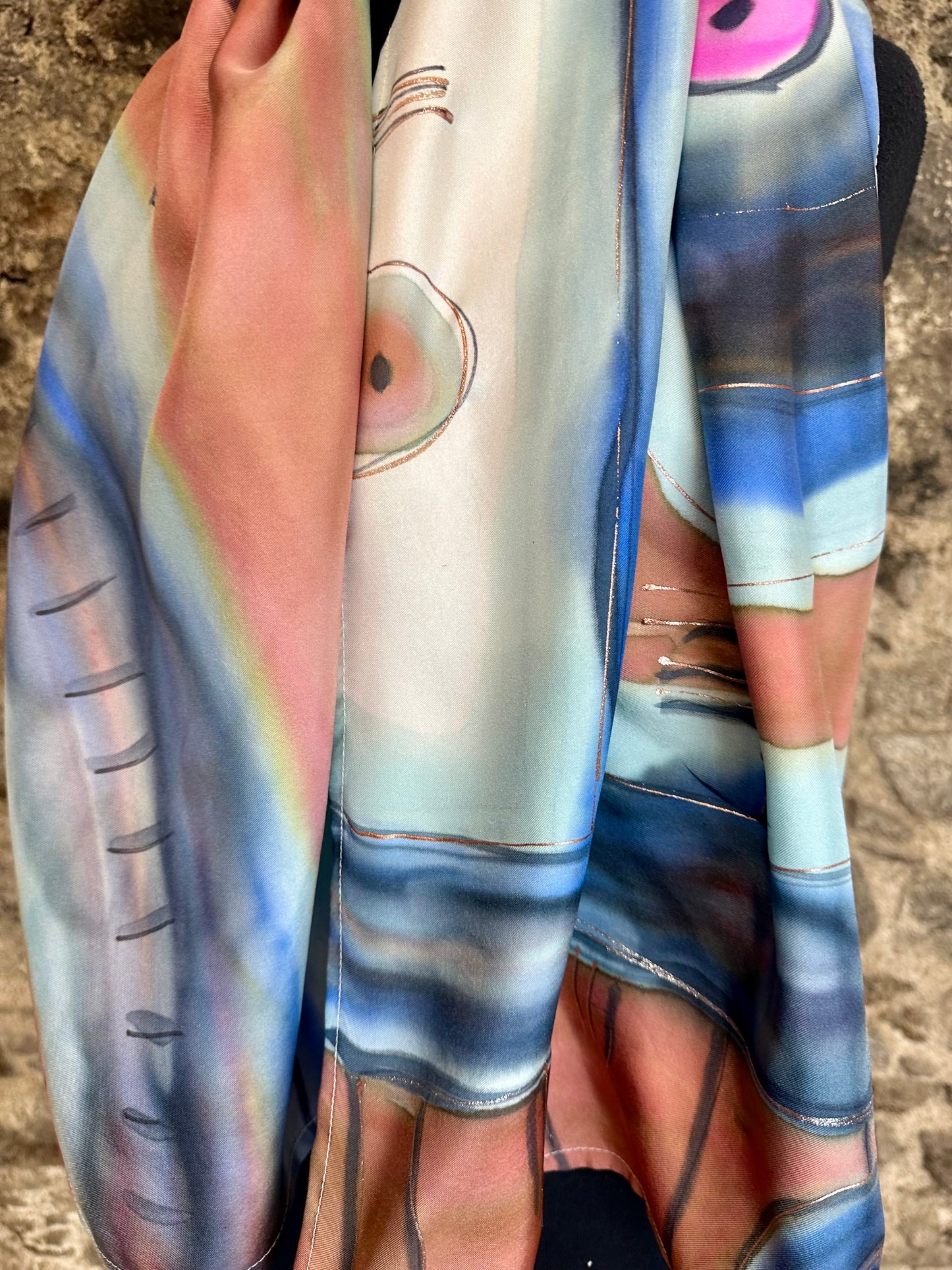 Lorshadesign hand painted silk scarf collection