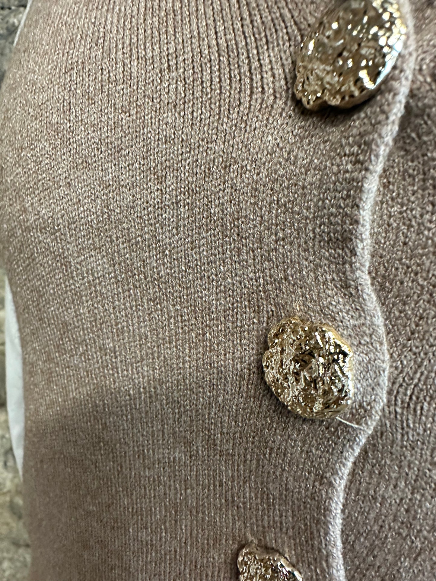 “Veronica “taupe Italian knit waistcoat small to medium