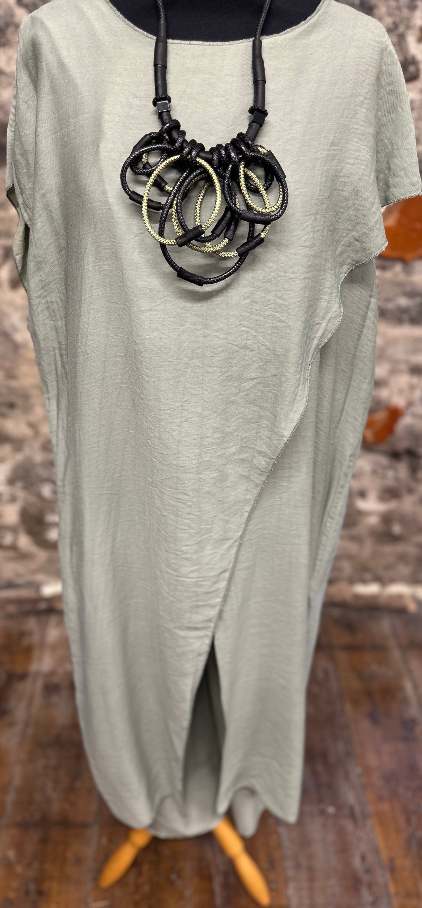 “Marianne “ Italian crossover tunic trouser..trouser 2 piece sage green