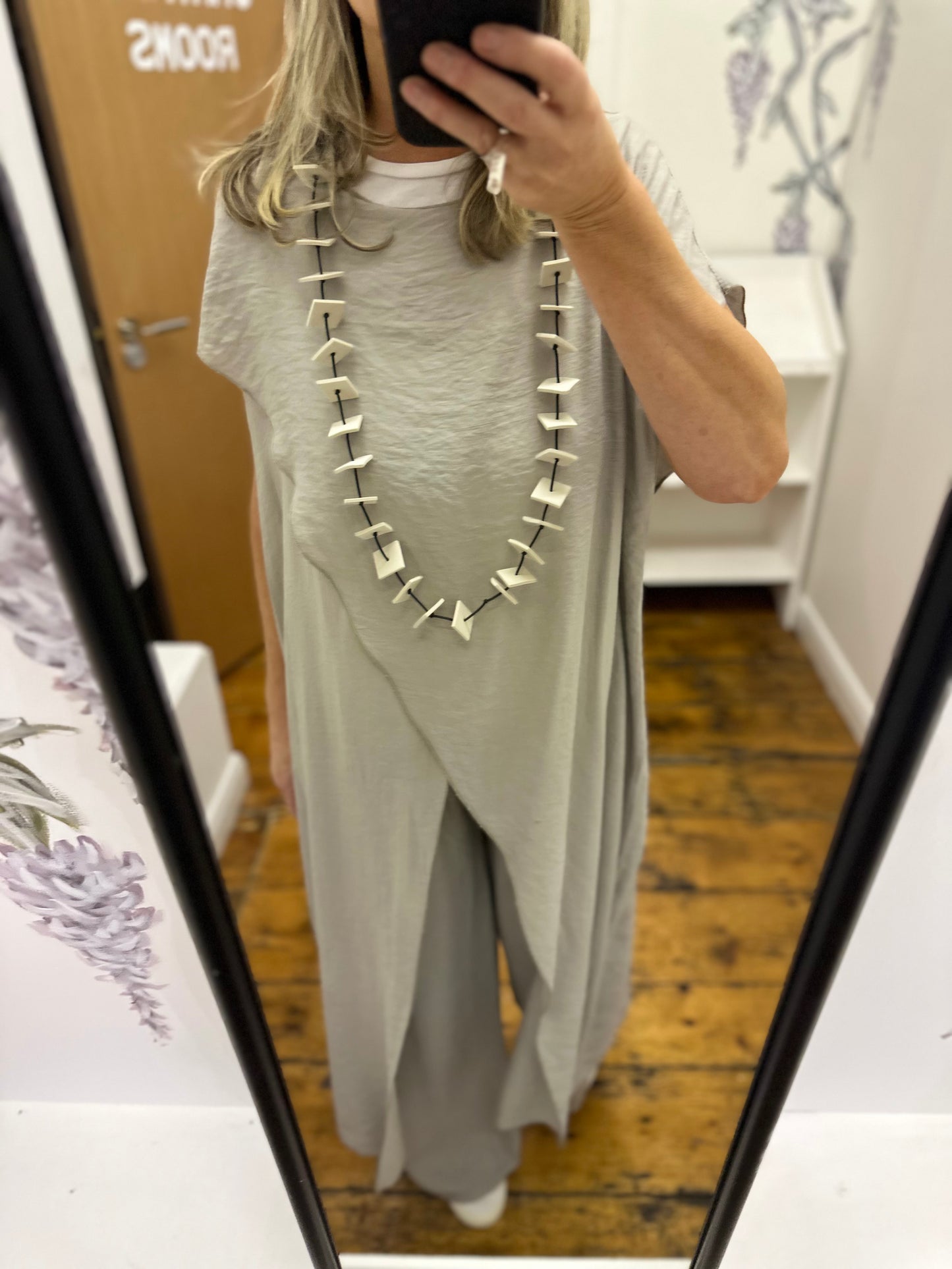 “Marianne “ mocha Italian crossover tunic 2 piece
