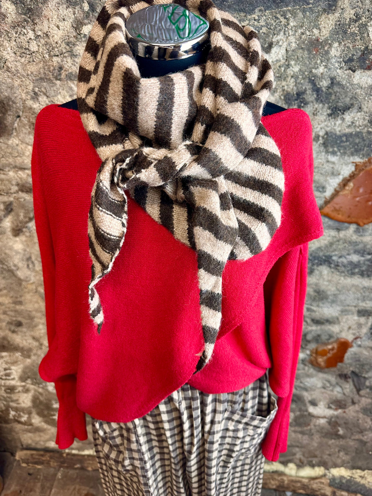 “Sadie “ ruby red Italian crossover knit