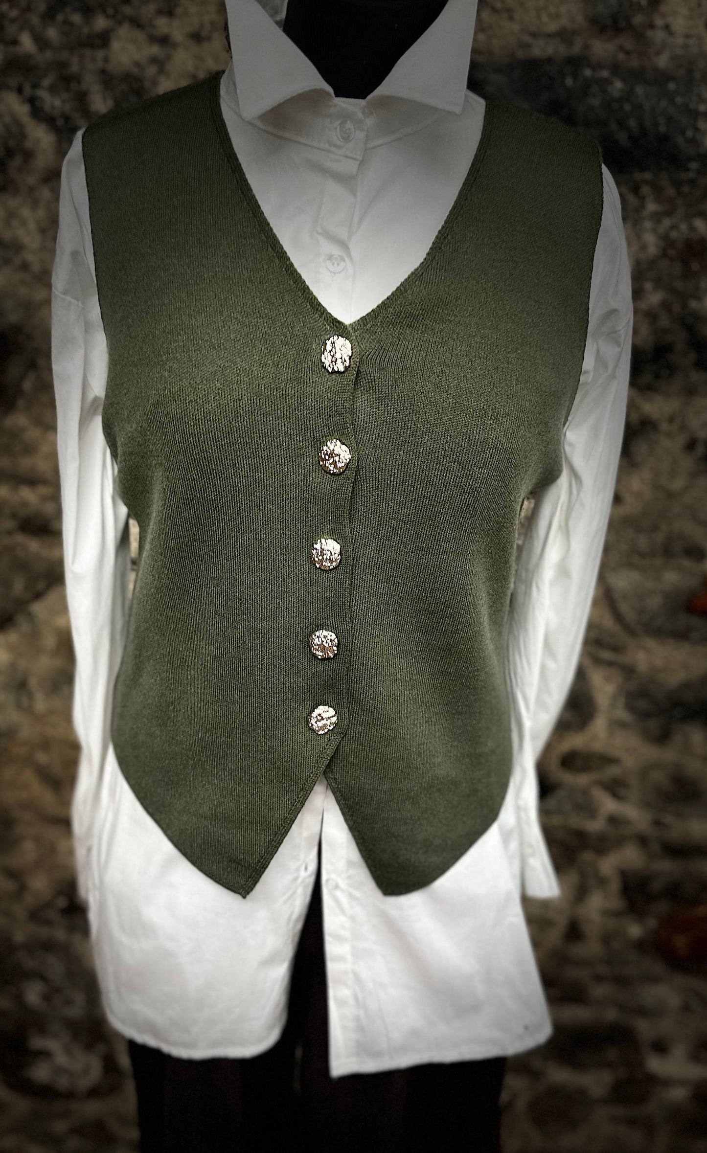 “Veronica “Forest green fine knit small to medium