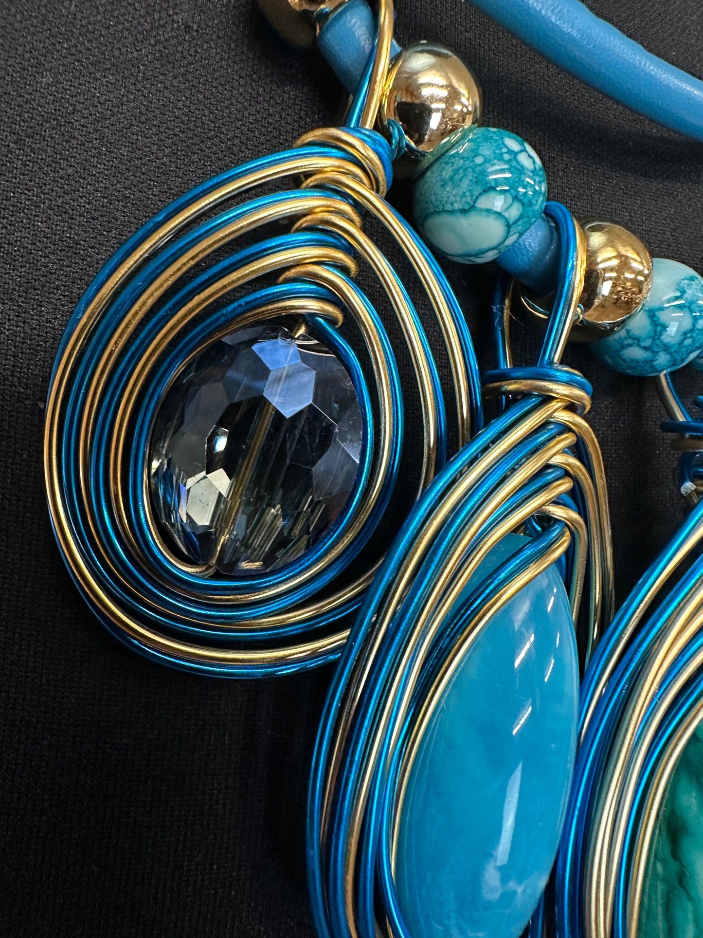Dramatic statement turquoise collar