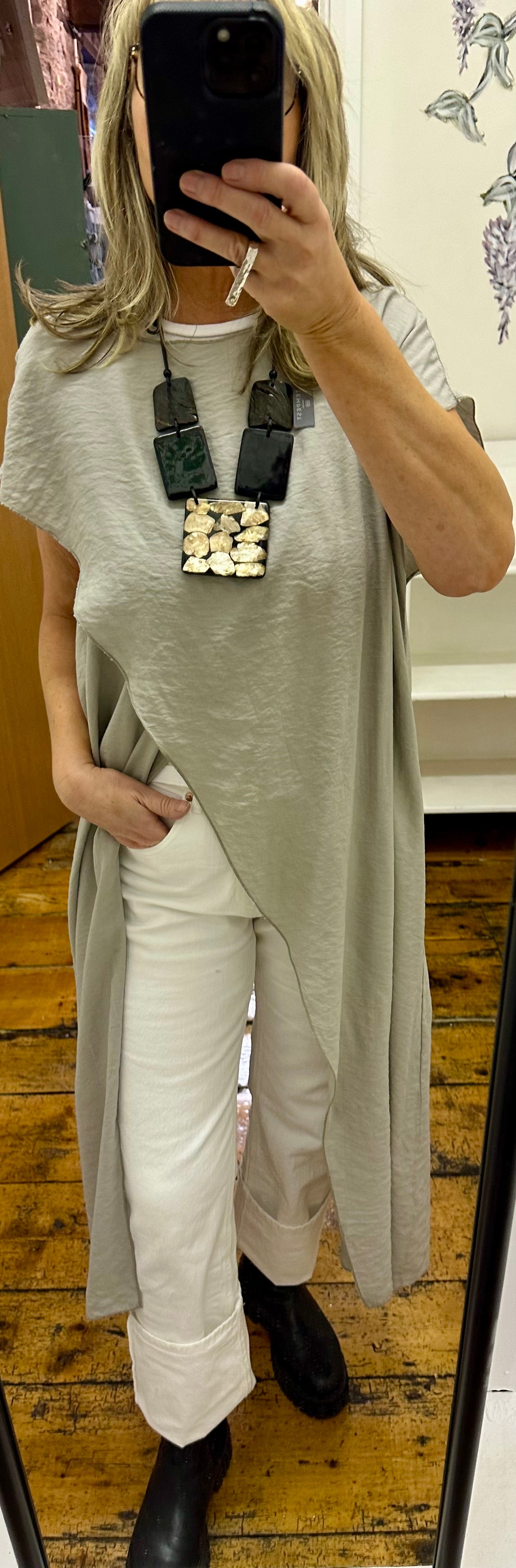 “Marianne “ mocha Italian crossover tunic 2 piece
