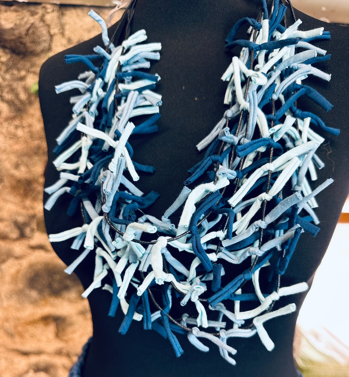 Textile denim fabric neckpiece