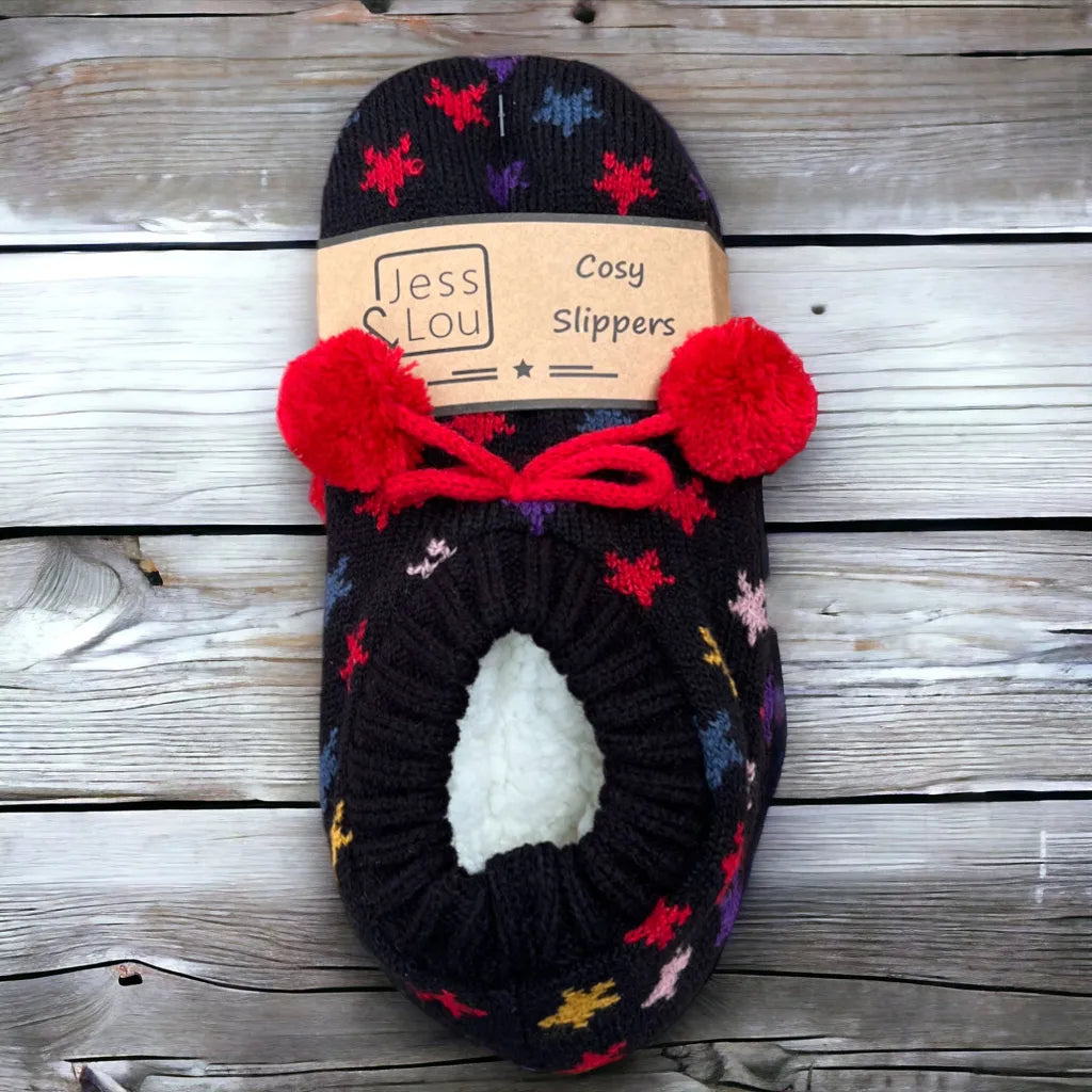 “Coseys “ black lined slipper sock