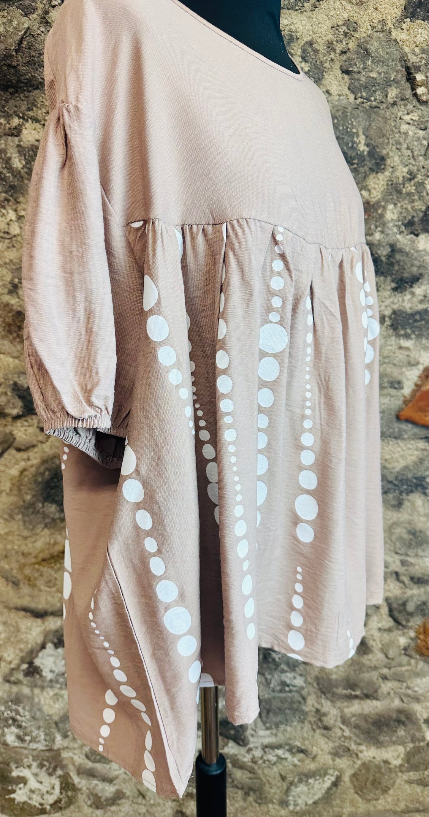 “Davina “ Italian mocha empire line tunic
