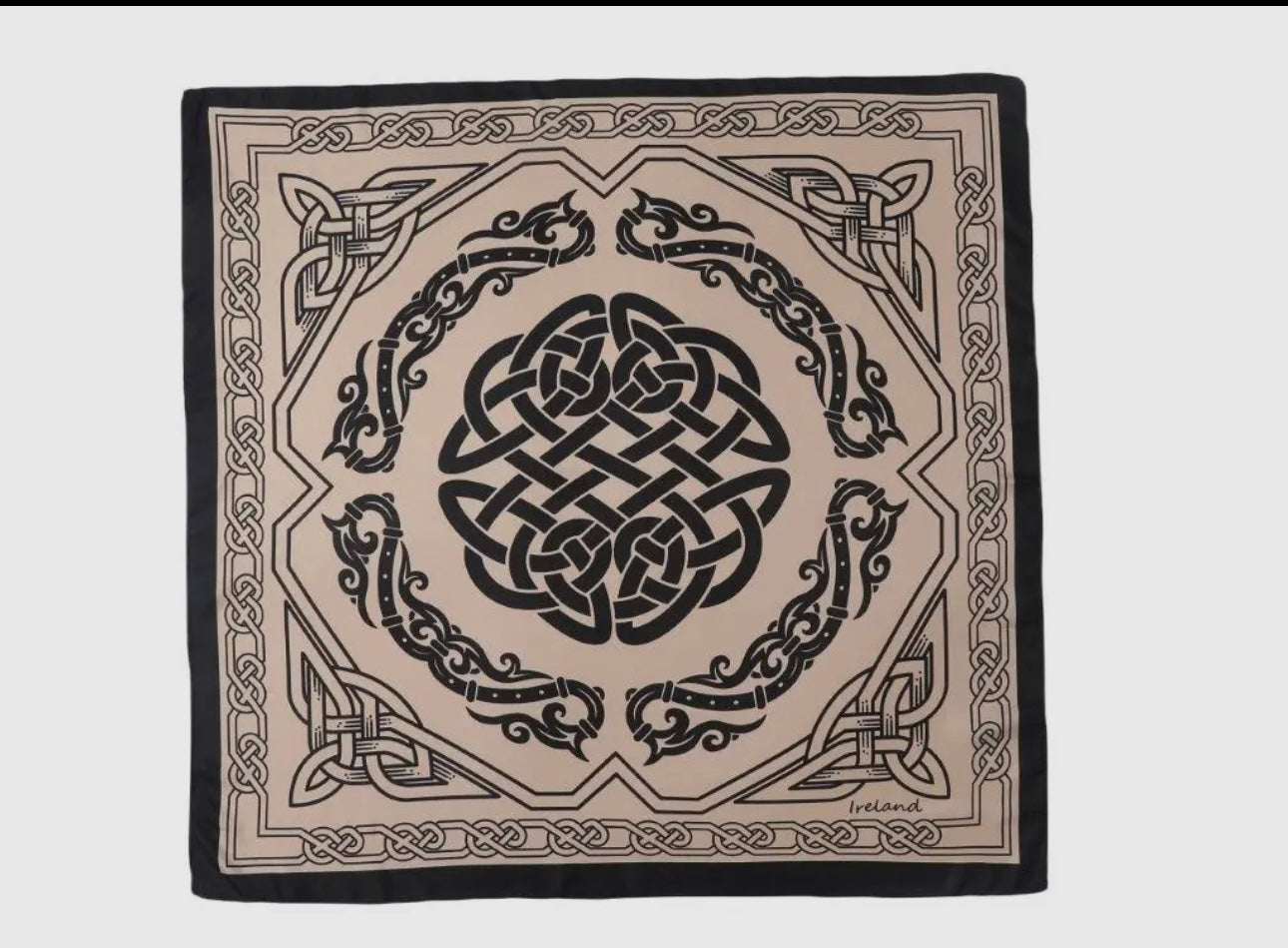 Meave ..poly silk trinity black and cream scarf