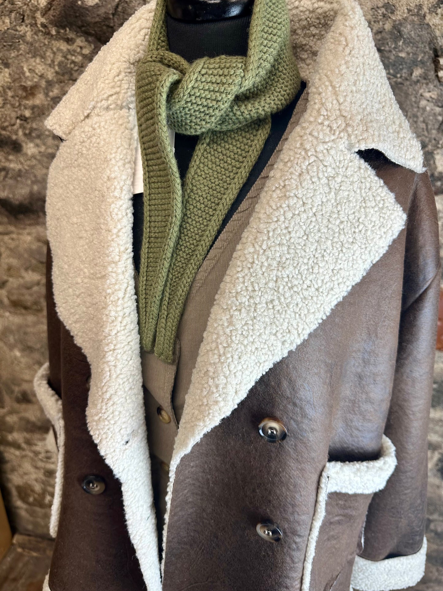 “Mira “ chocolate Italian shearer box jacket