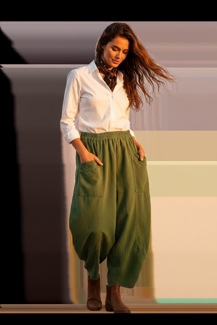 “Toni “ olive pin corduroy Italian cullottes
