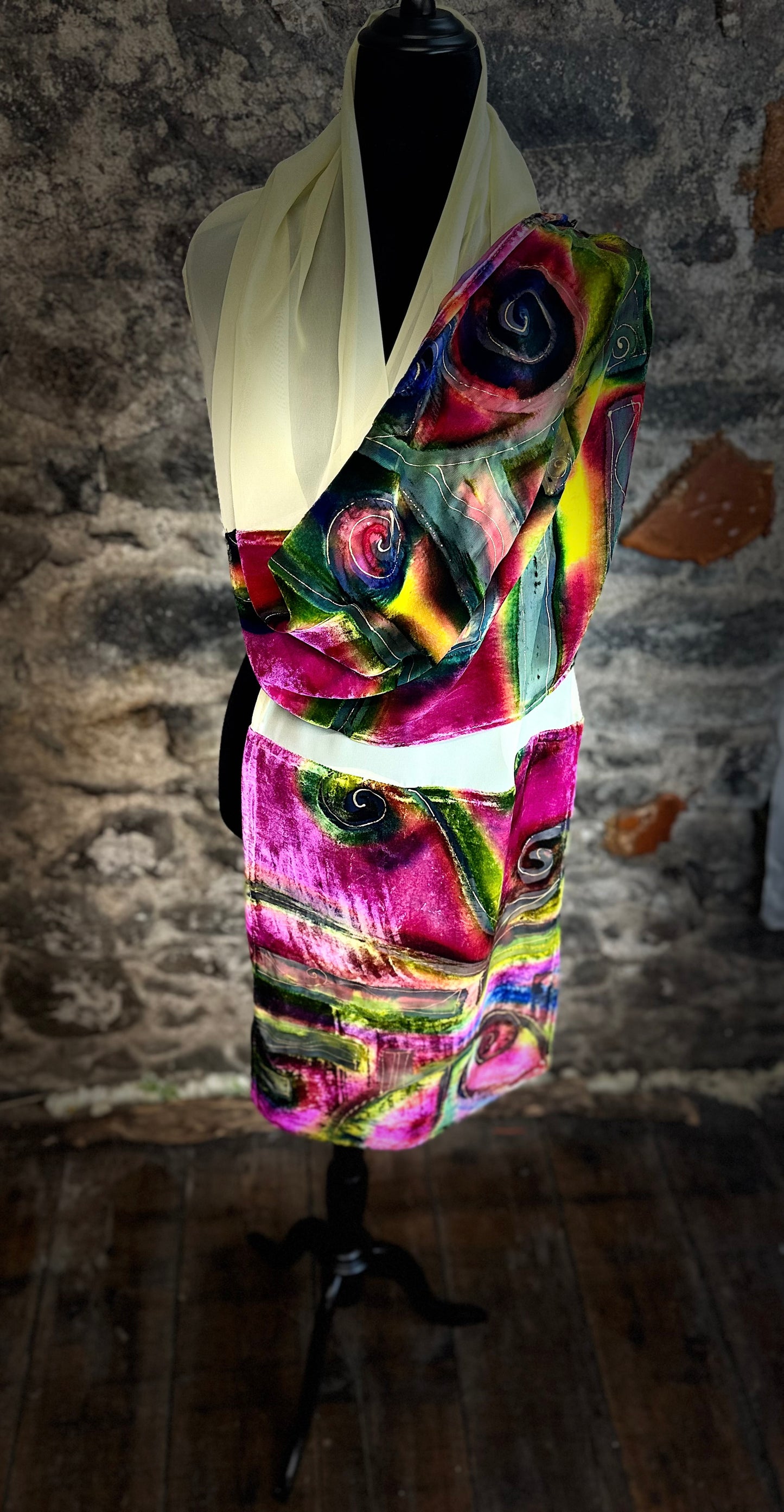Lorshadesign Handpainted Devore velvet scarf collection