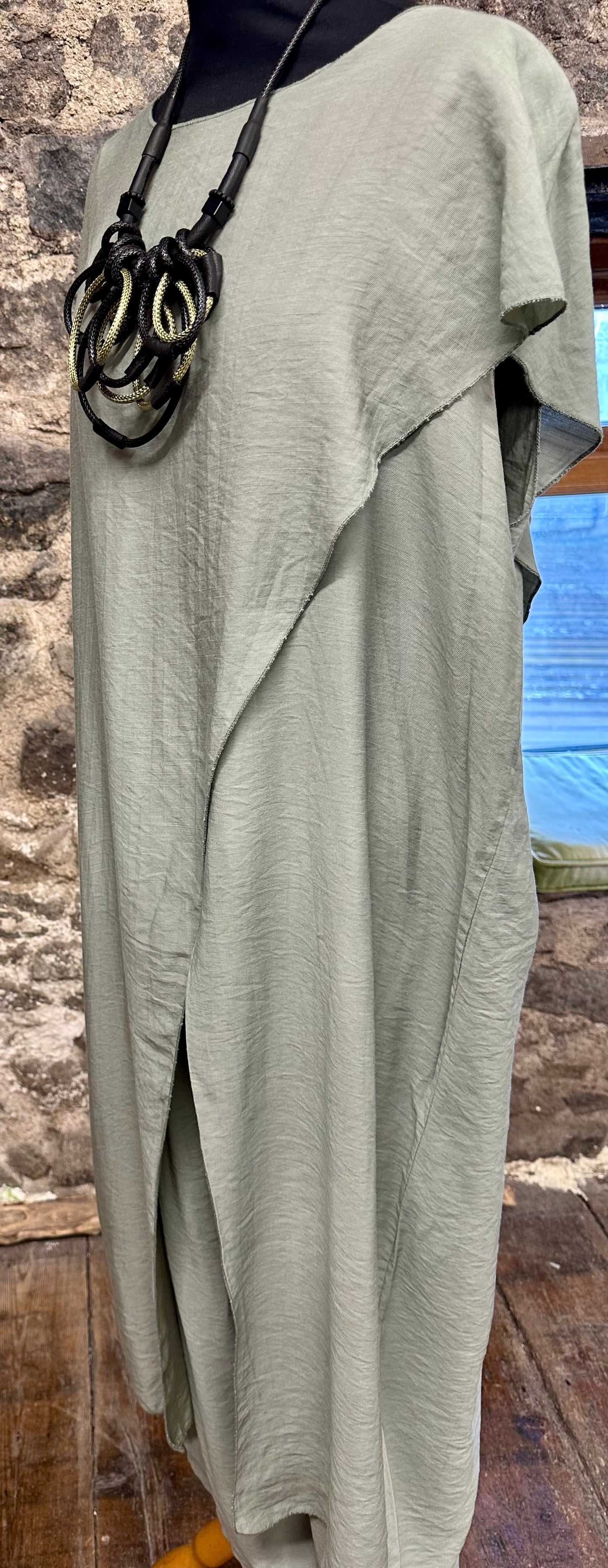 “Marianne “ Italian crossover tunic trouser..trouser 2 piece sage green
