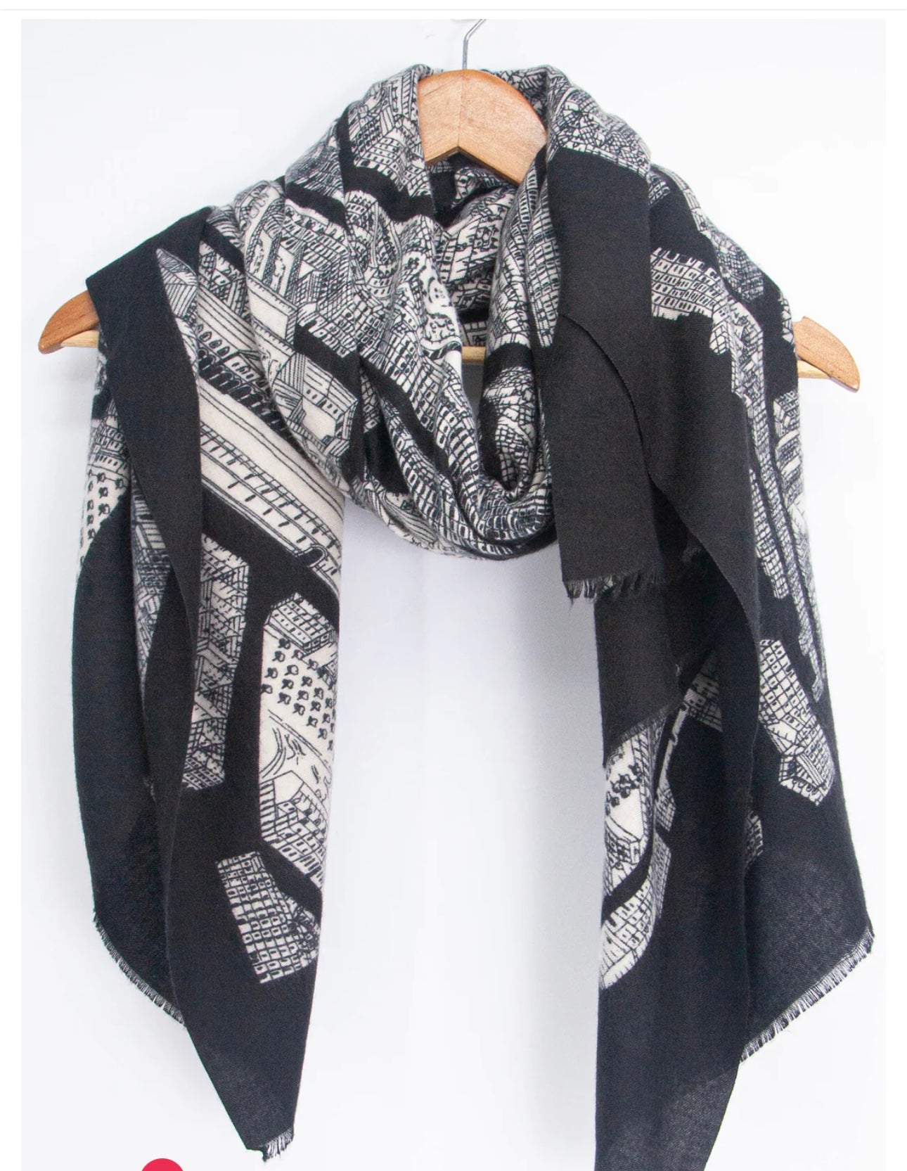 Black and white architectural drawing wrap