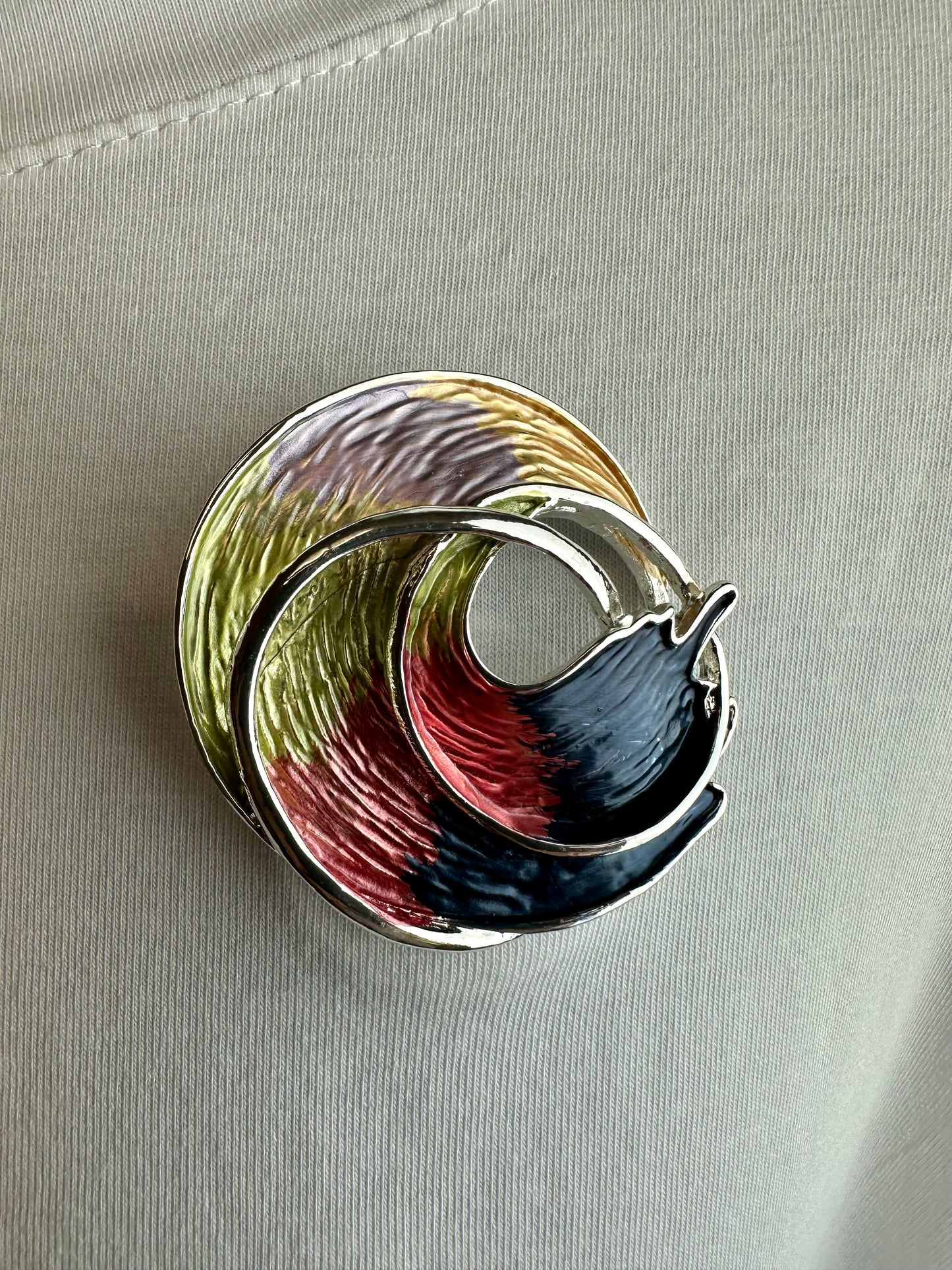Multi colour Celtic wave magnetic brooch