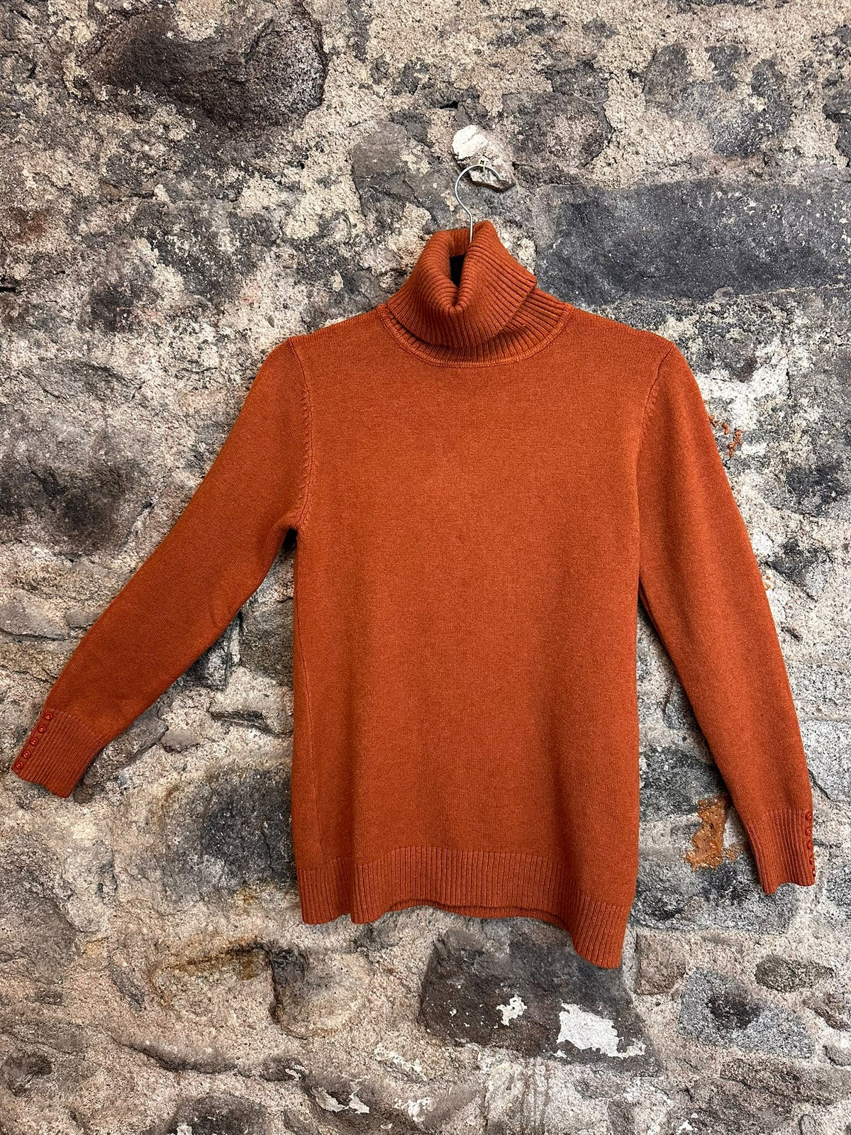 Ciara ..autumn rust Italian high neck soft knit