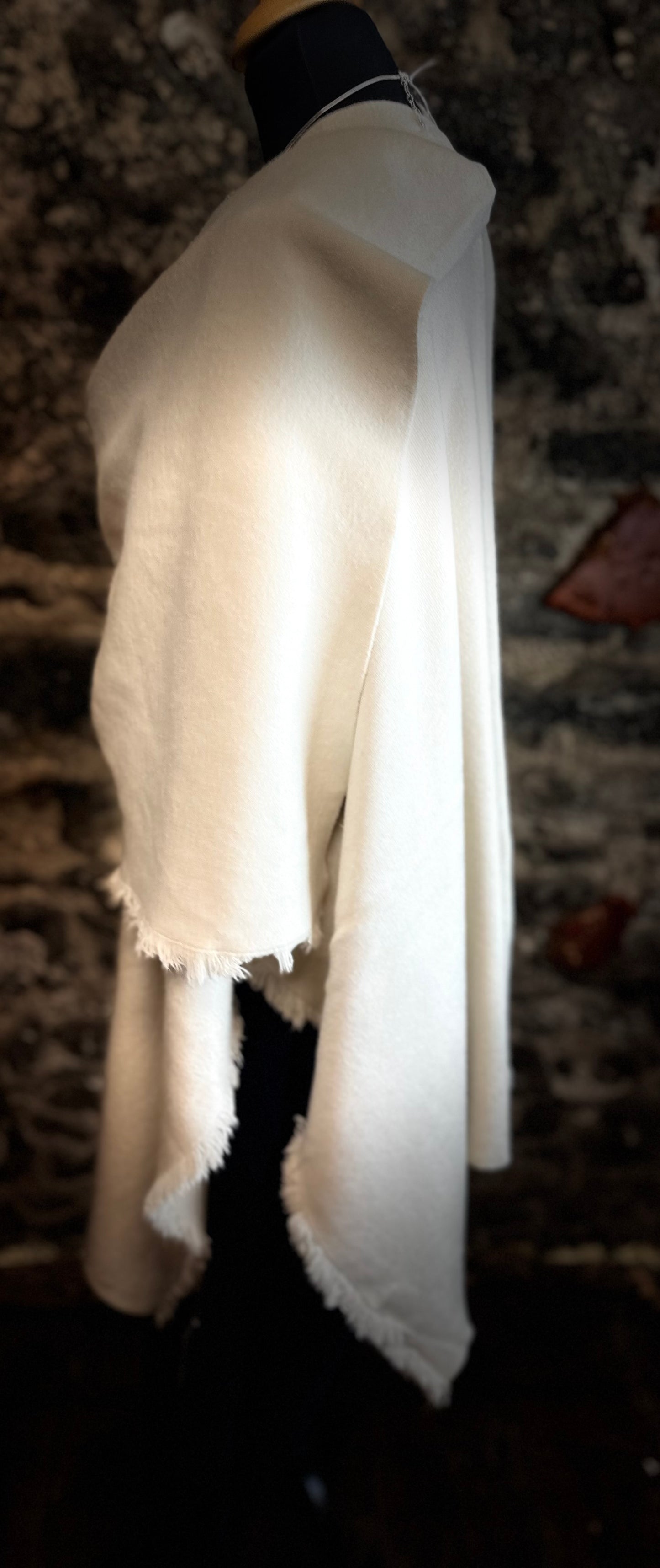 “Stella” winter cream italian super soft wrap cape