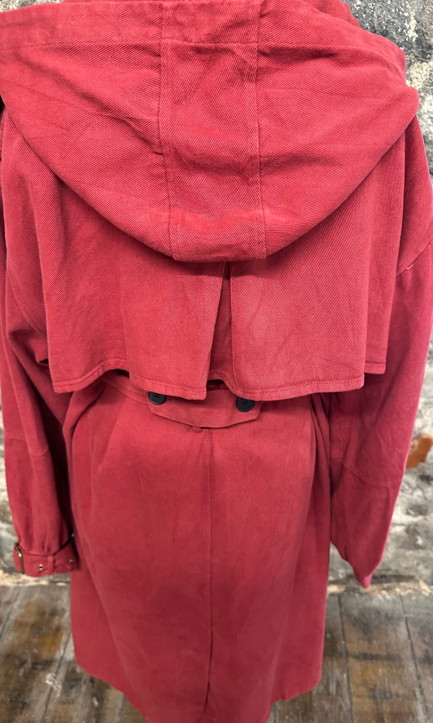 “Felicity “autumn terracotta Italian hooded trench coat