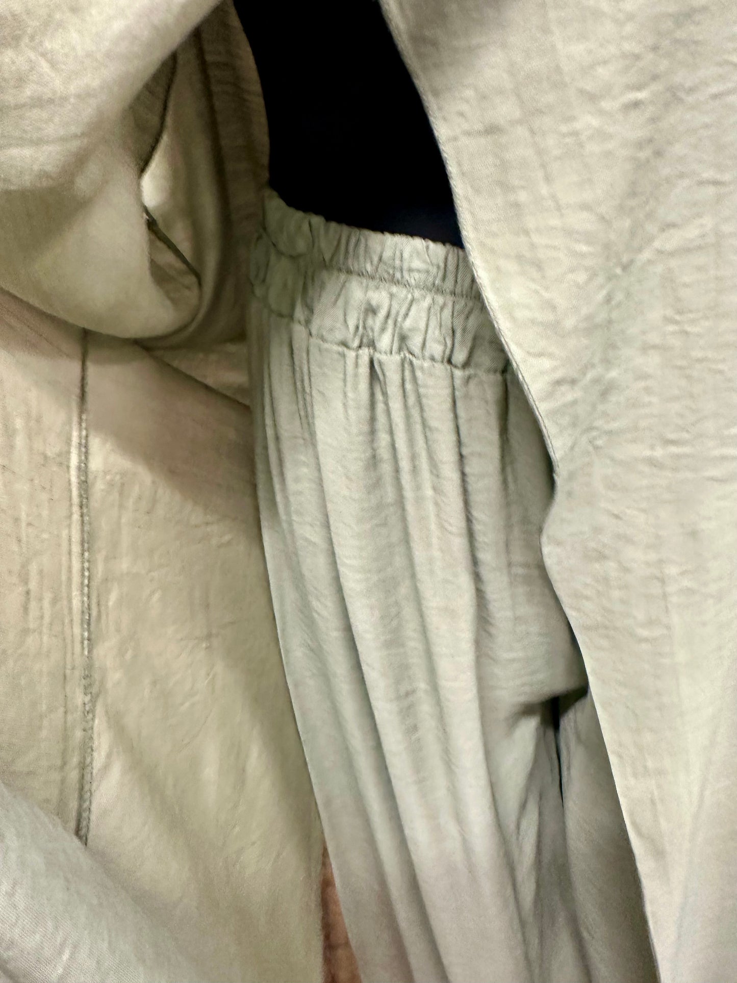 “Marianne “ Italian crossover tunic trouser..trouser 2 piece sage green