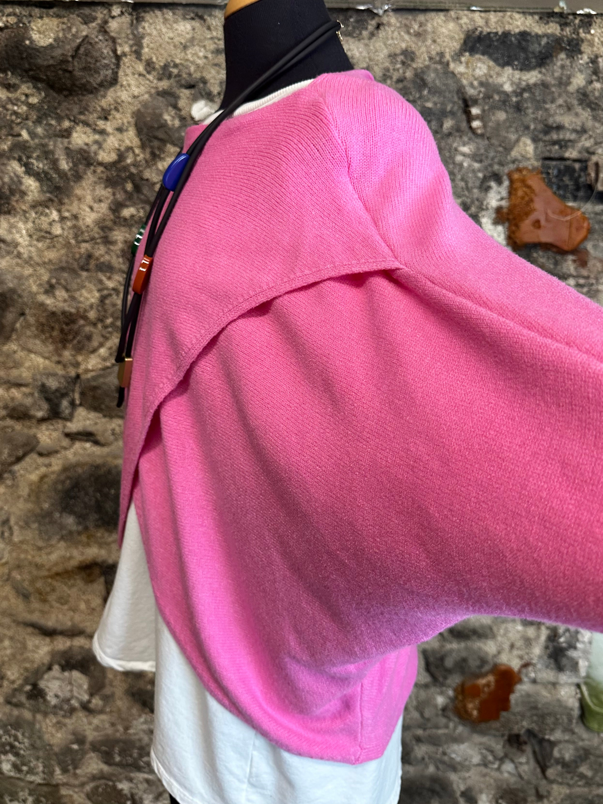 “Sadie “ sugar pink Italian crossover knit