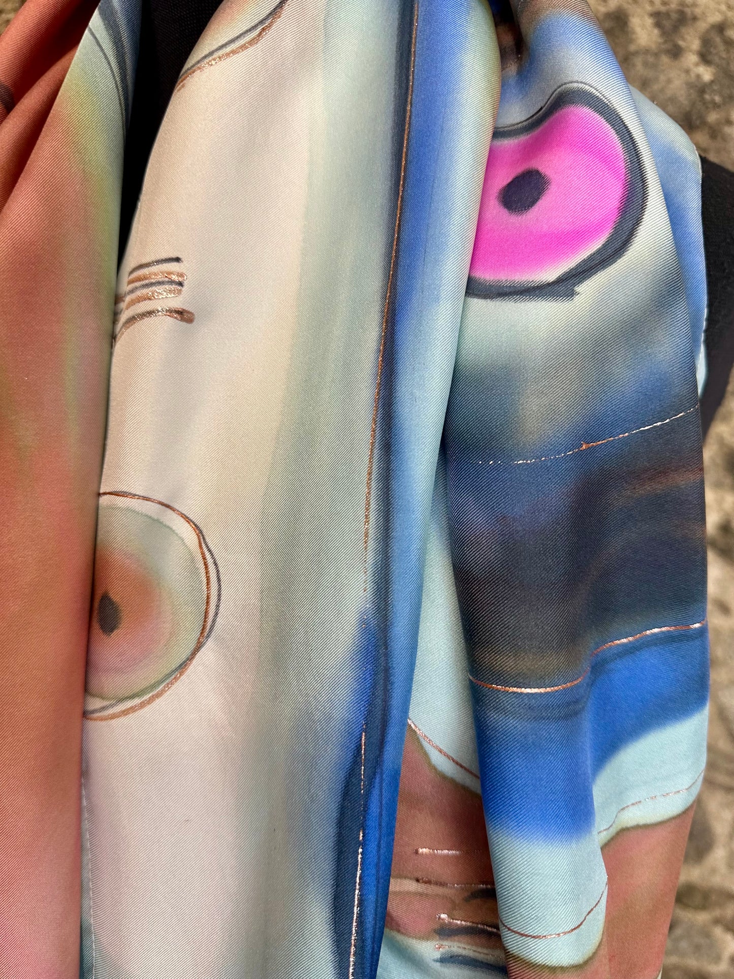 Lorshadesign hand painted silk scarf collection