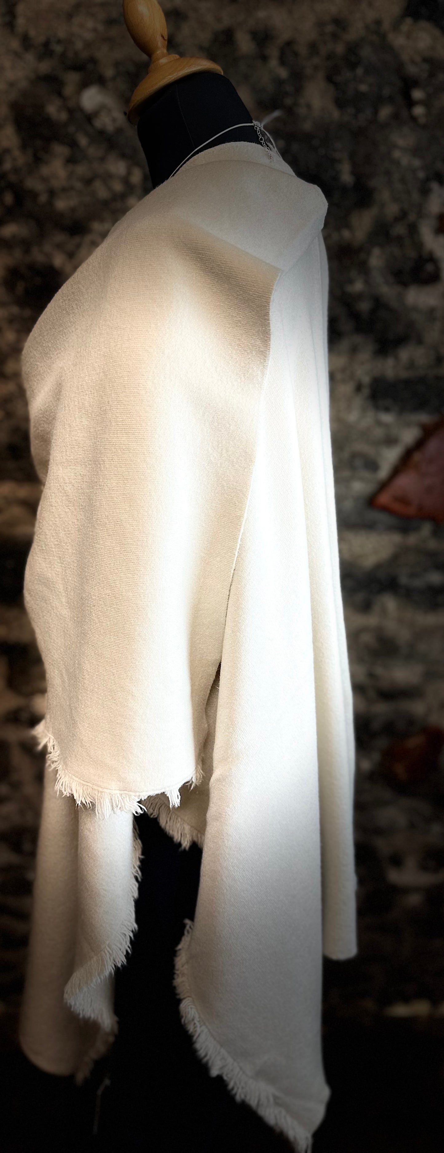 “Stella” winter cream italian super soft wrap cape