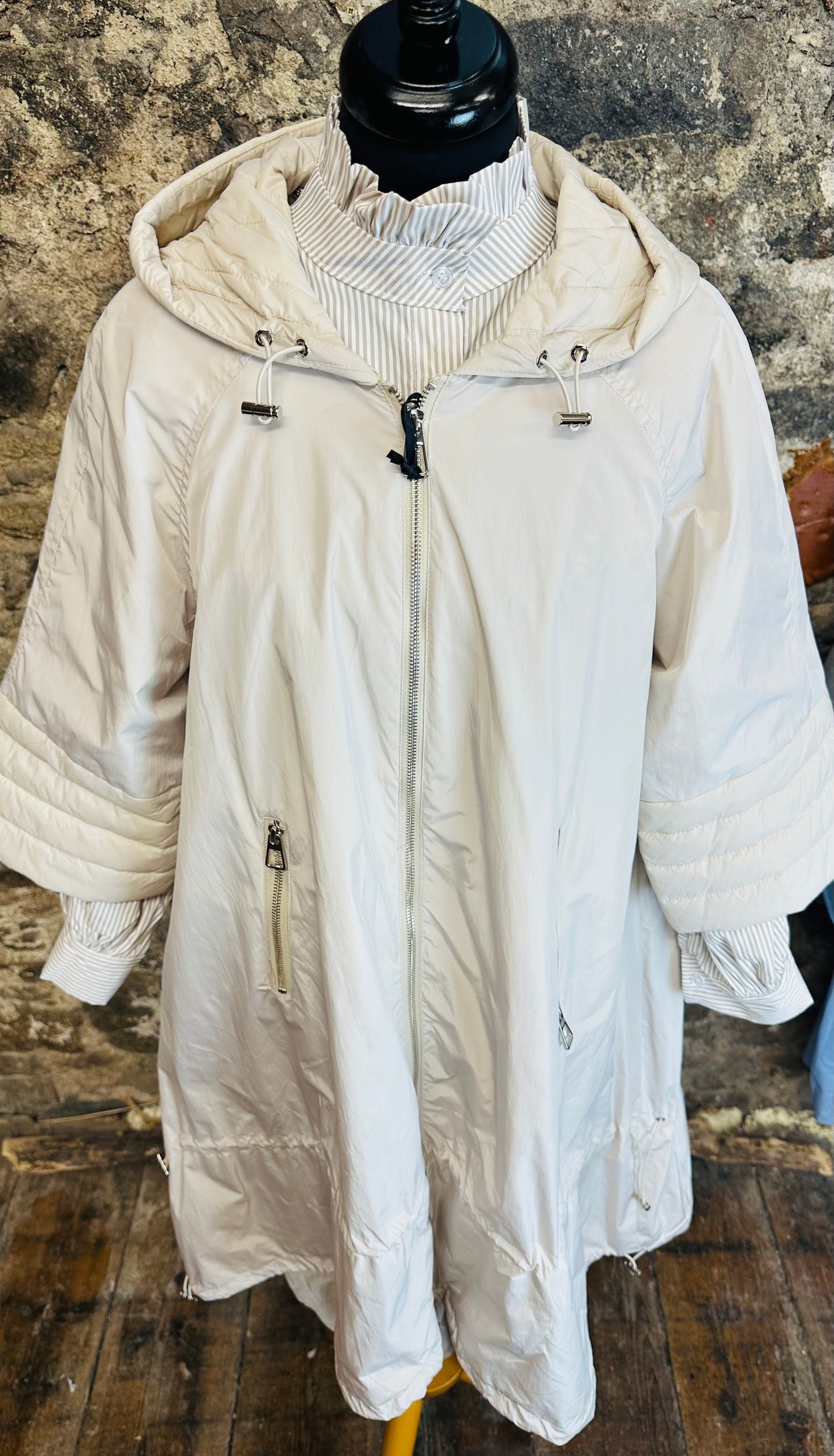 “Tilly “ stone Italian hi lo dress trench coat