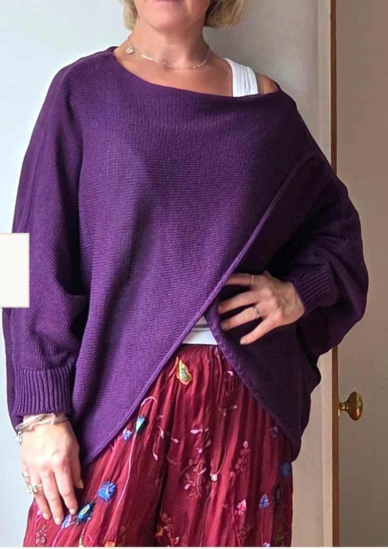 “ Sadie “ purple Italian crossover knits