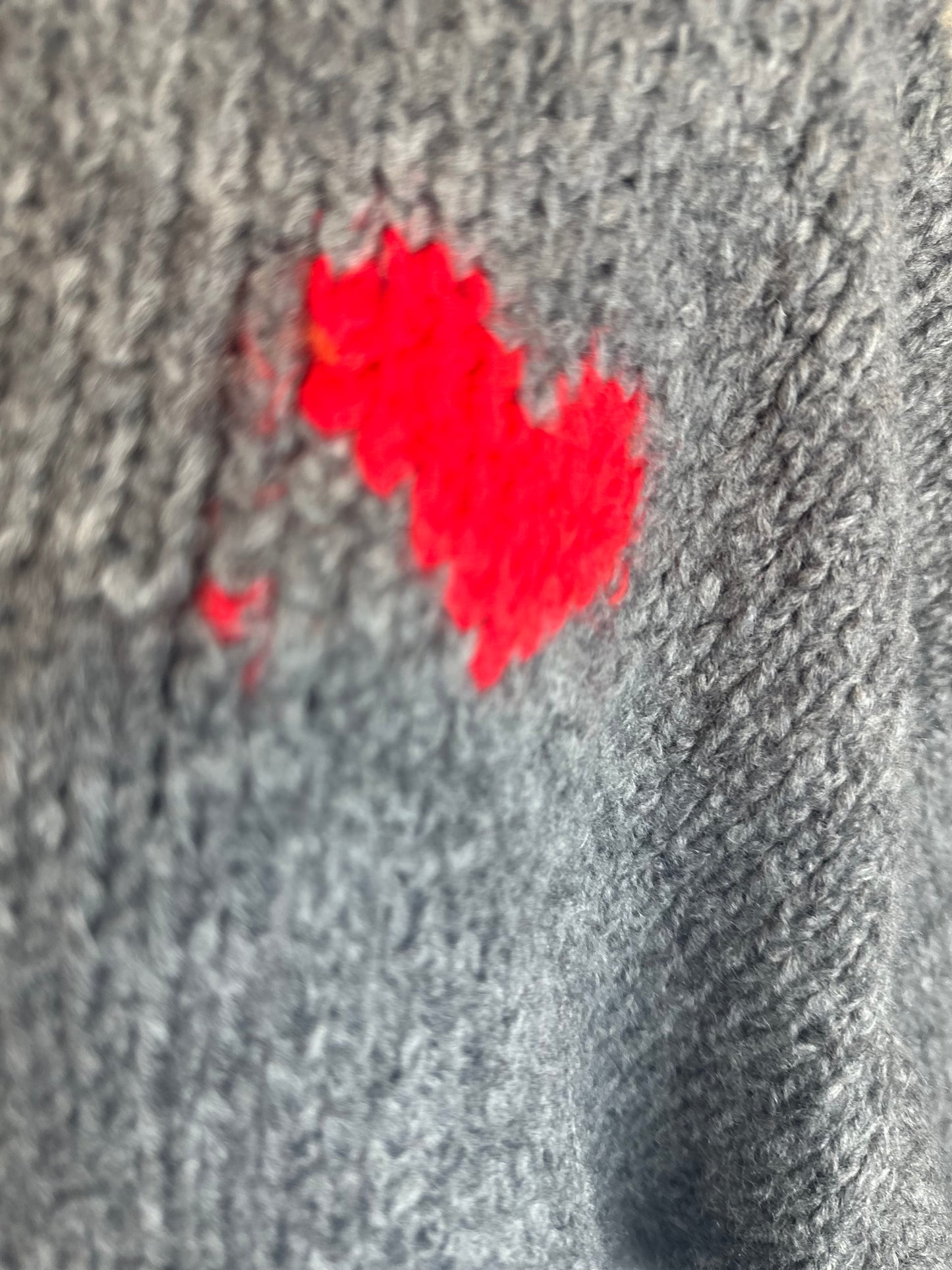 “Evie “ charcoal Italian super cosey little heart ♥️ knit