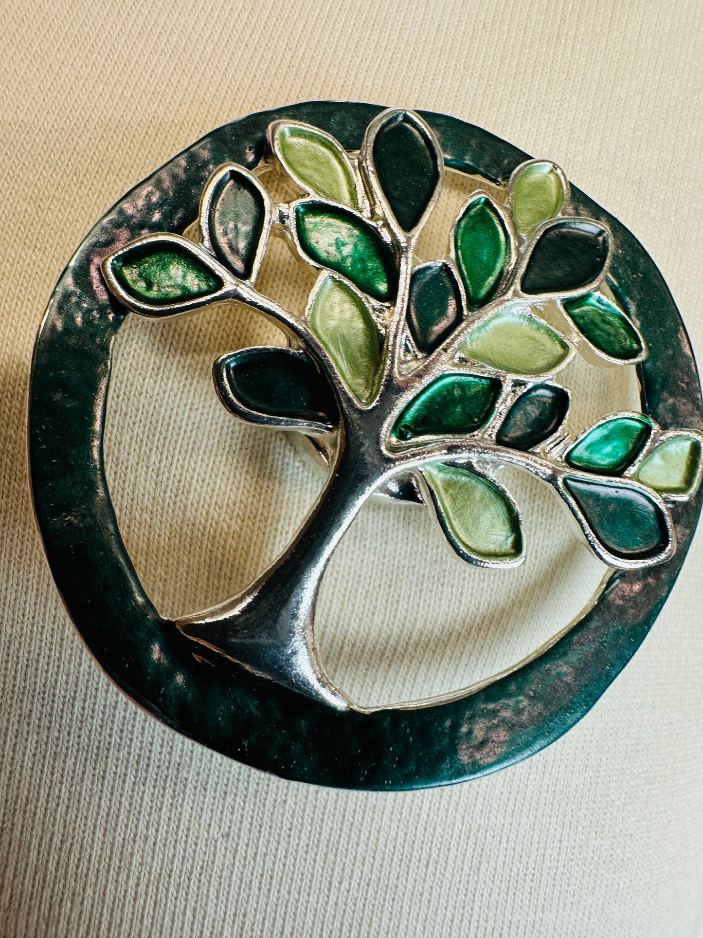 “Lorsha loves “ magnetic brooch forest tree of life