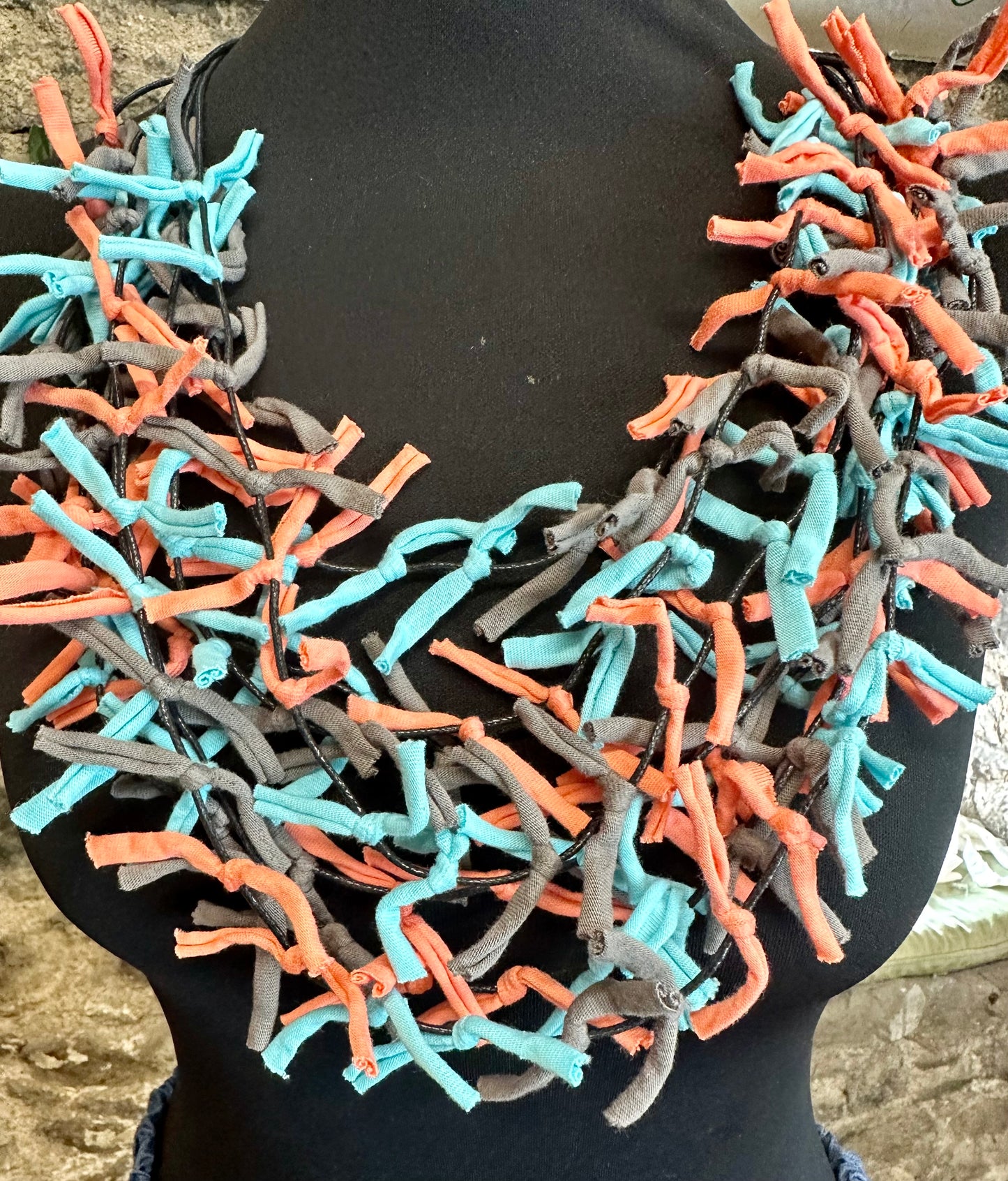 Textile fabric statement neckpiece