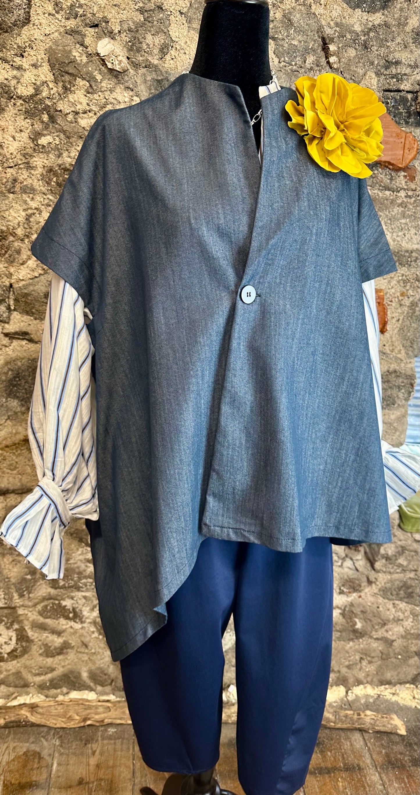 “Nancy” Italian irregular denim gilet