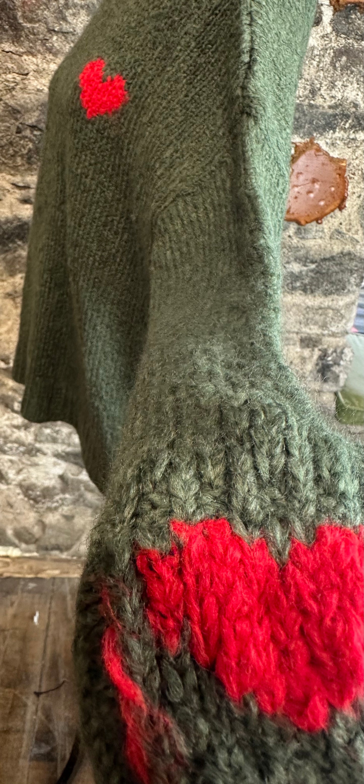 “Evie “ forest green Italian loose knit little heart ♥️ cosey