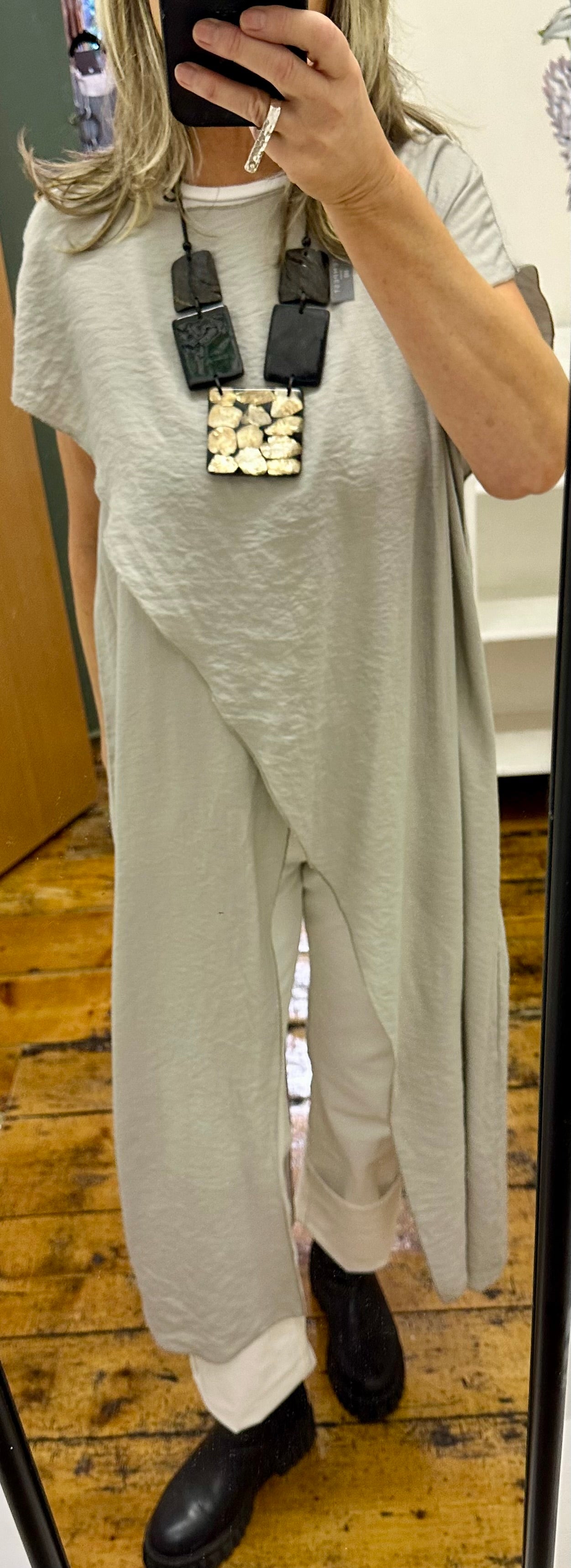 “Marianne “ mocha Italian crossover tunic 2 piece