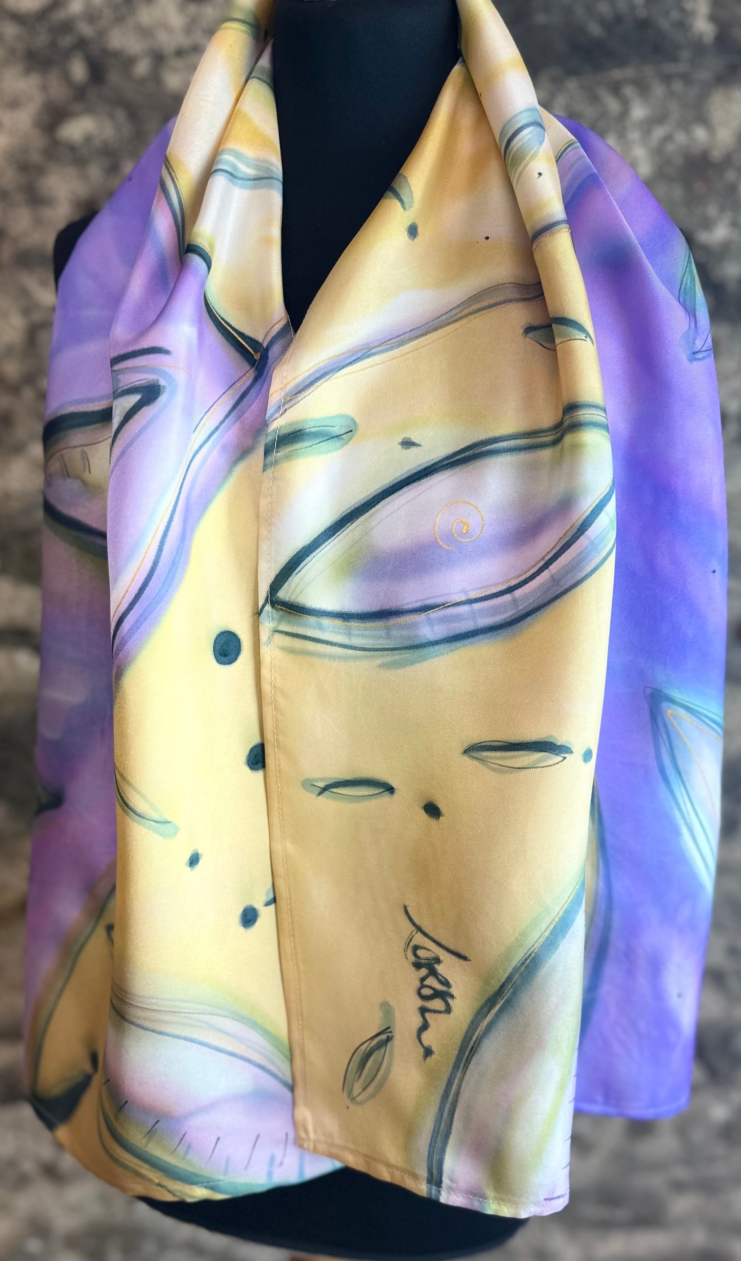 Lorshadesign Handpainted silk scarf collection